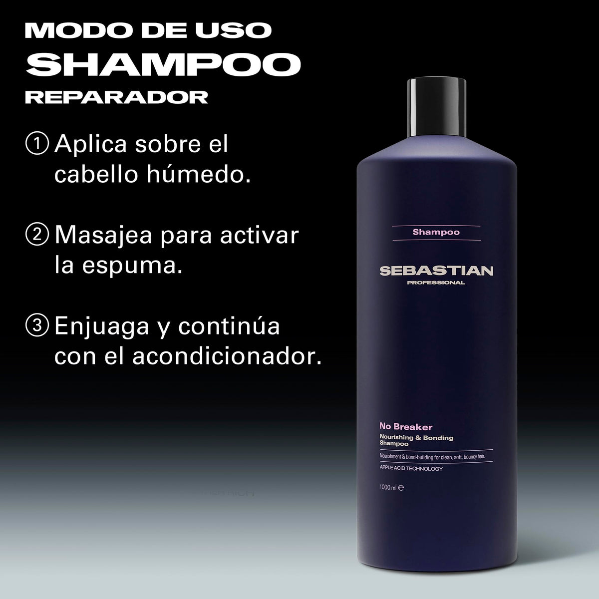 Sebastian Professional No Breaker Shampoo Reparador Sin Parabenos, Vegano