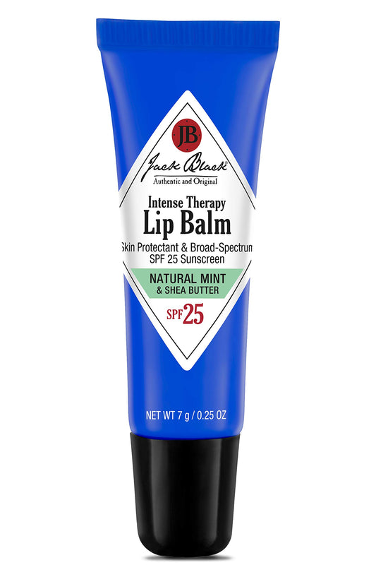 JACK BLACK - Bálsamo labial terapia intensiva SPF 25 - Antioxidantes de té verde, tratamiento de larga duración, protección UVA y UVB de amplio espectro, A3219, 0.25 ounces