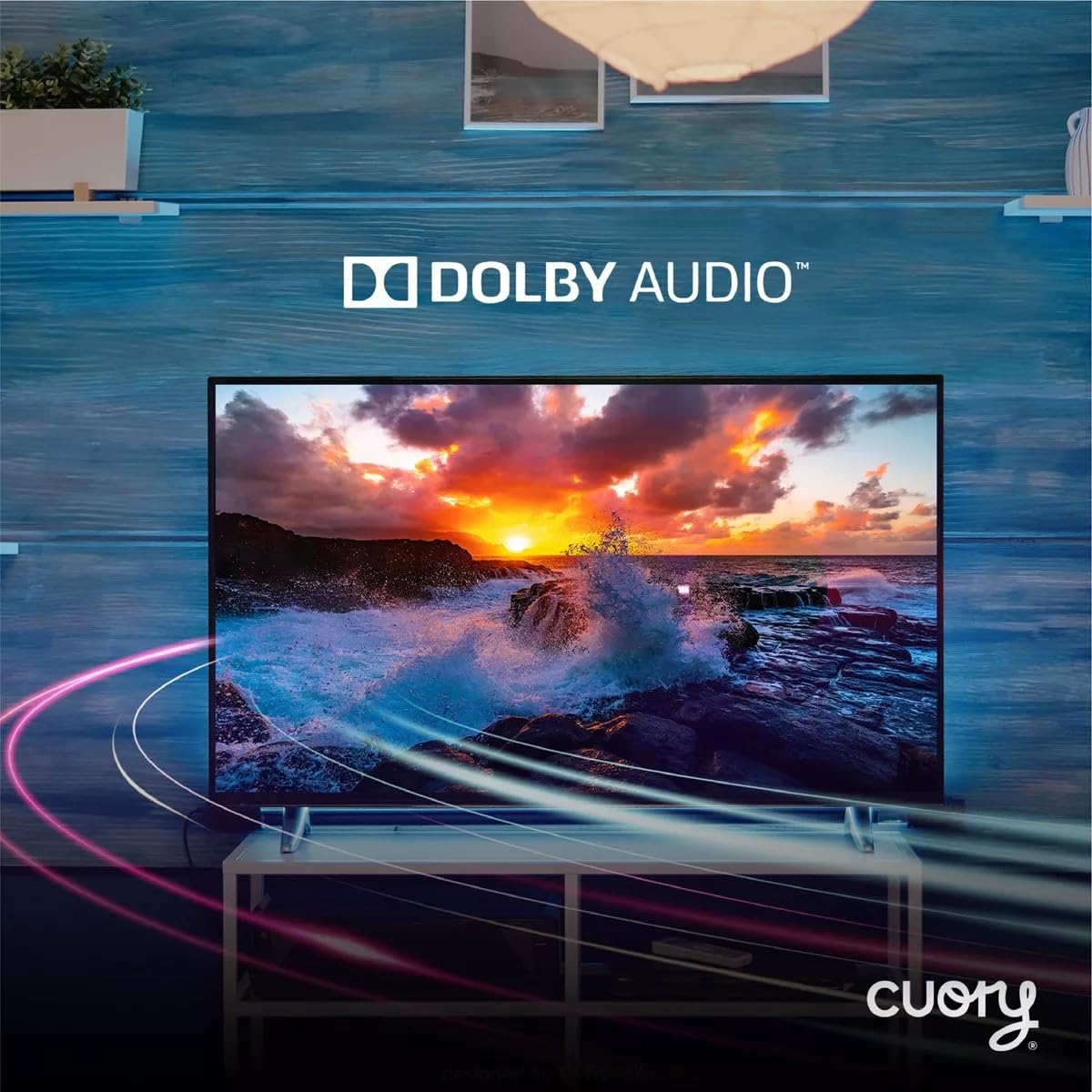 CUORY Smart TV 32" Full HD DLED Android 12 Television 1366x768 HDMI USB Bluetooth Dolby Atmos Gaming Mode Marco Delgado Negro