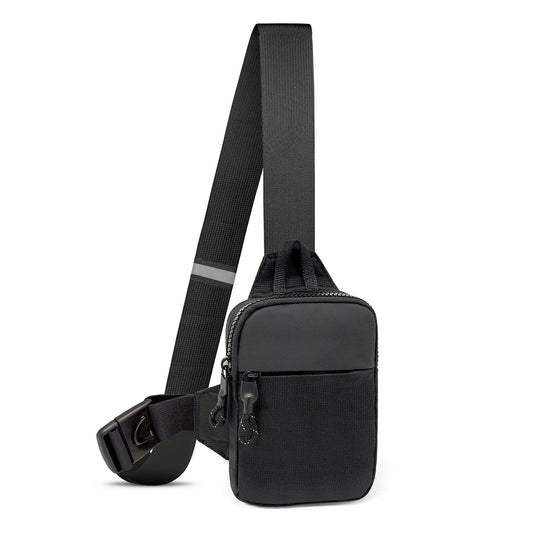 LKEX - Mini bolso bandolera para hombre, pequeño, para mujer, riñoneras, casual, personal, mochila, para el pecho del teléfono, Negro-mini(largo x ancho x alto = 13 x 3 x 19 cm), Pequeño, Mochilas
