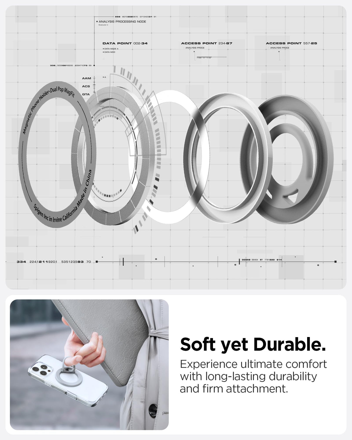 Agarre para Celular Spigen MagSafe Imán Doble Dual Pop MagFit