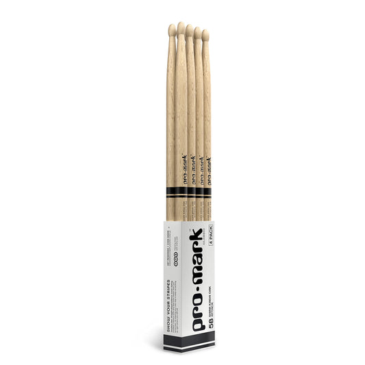 ProMark | Baquetas Classic Attack 5B Shira Kashi Roble, punta de madera ovalada, 4 pares