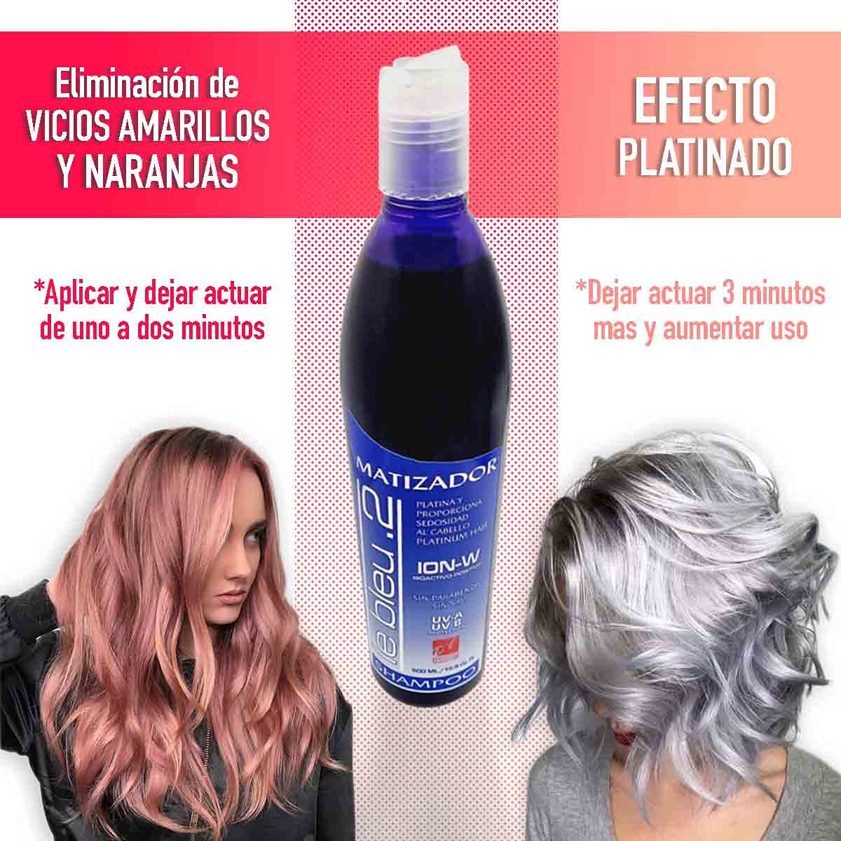 D'Conde Shampoo Matizador Morado Le Bleu Sin Sales Ni Parabenos Para Cuidado De Cabello Platinado - 250 Ml