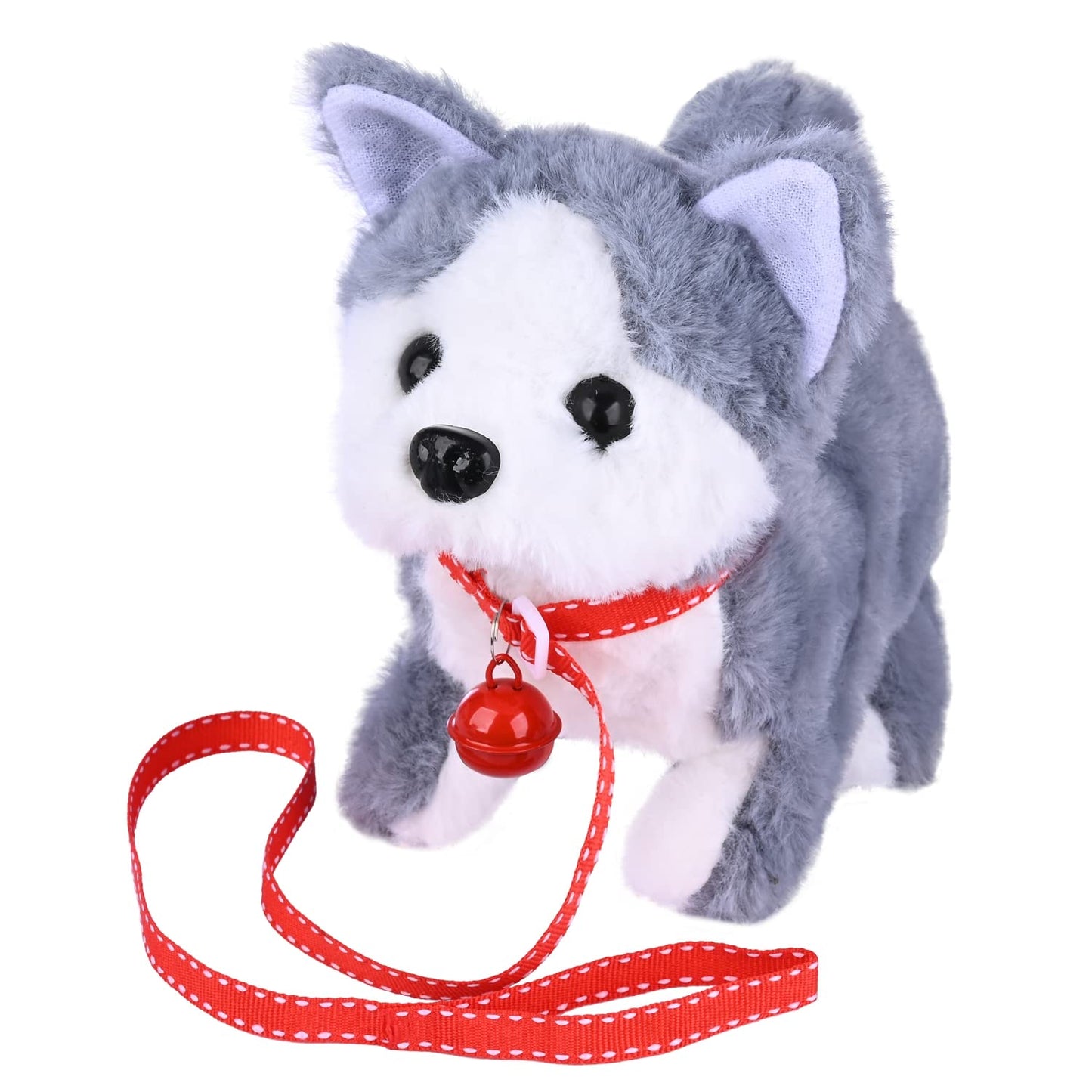 Juguete de Peluche Electrónico Interactivo WorWoder Husky para Cachorros para Caminar, Ladrar y Mover la Cola para Niños