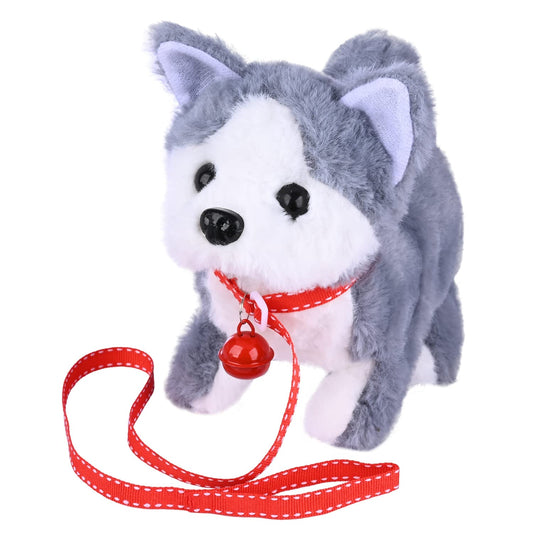 Juguete de Peluche Electrónico Interactivo WorWoder Husky para Cachorros para Caminar, Ladrar y Mover la Cola para Niños