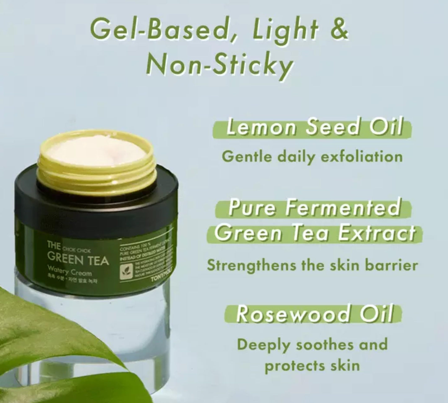 TONYMOLY The Chok Chok Green Tea Watery Cream, 3.4 fl. oz.