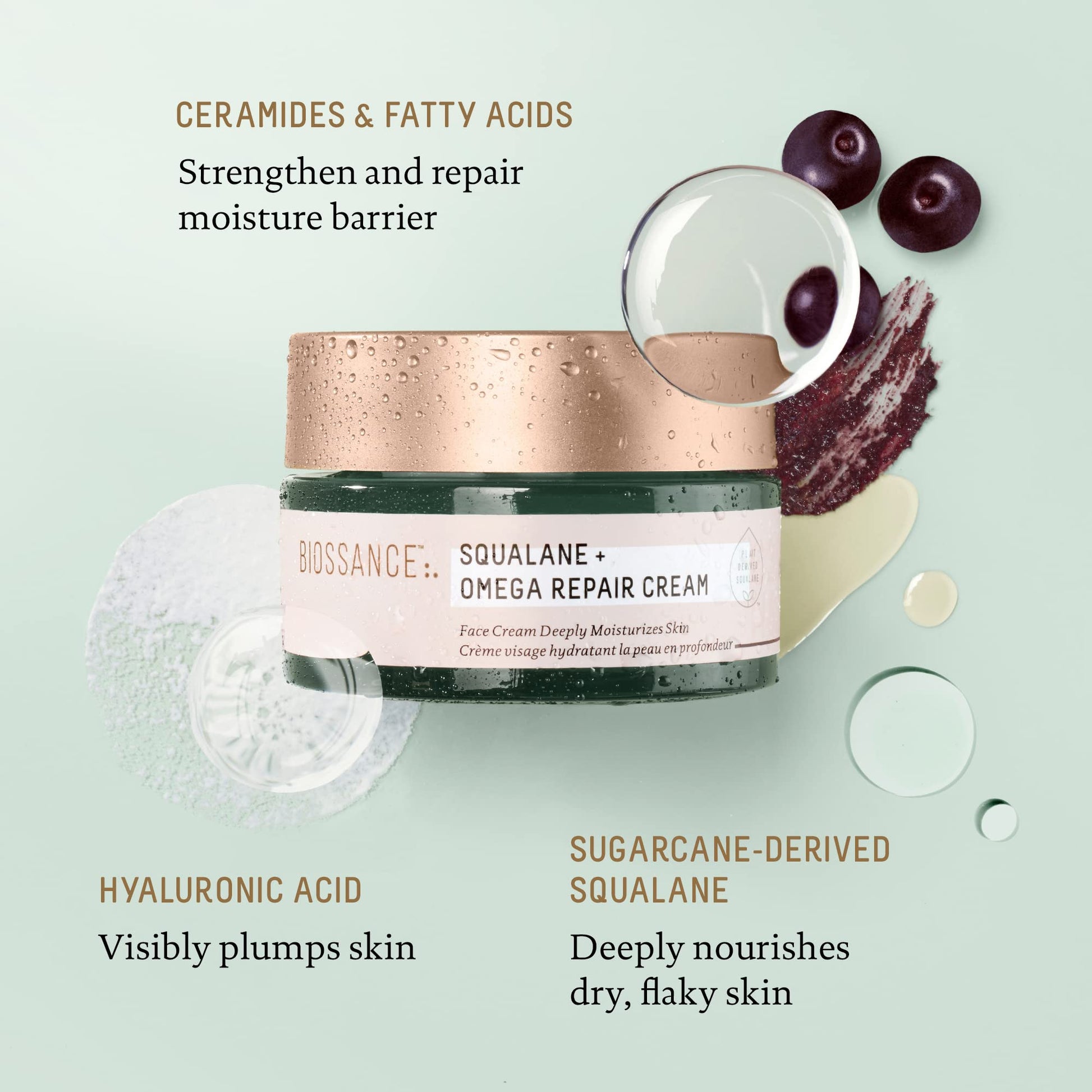 Biossance Squalane + Omega - Crema de reparación (50 ml)