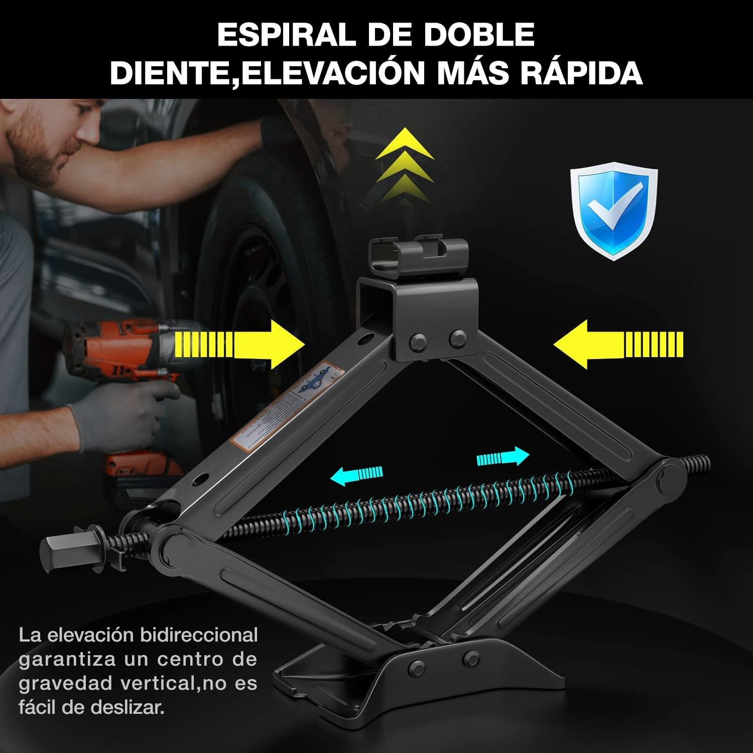 Garselay Kit de Gato Hidráulico para Auto - 3 Toneladas Gato Portátil para Auto - Kit de Gato Compacto para Automóvil para SUV, RV y MPV con Diseño de Trinquete Inteligente