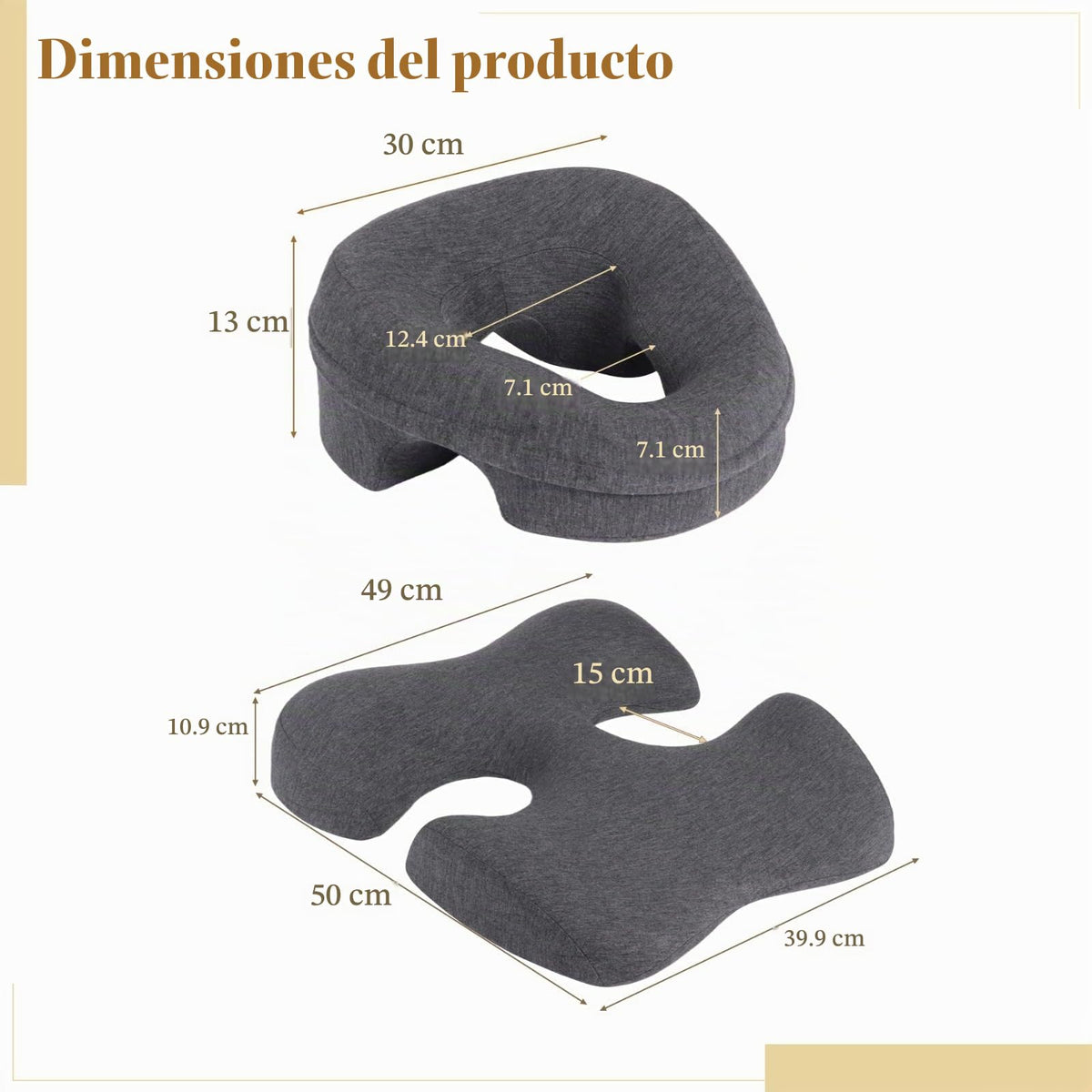 Almohada de Masaje Felistory Gris Ergonómica para Cabeza y Pecho en Spa y Hogar