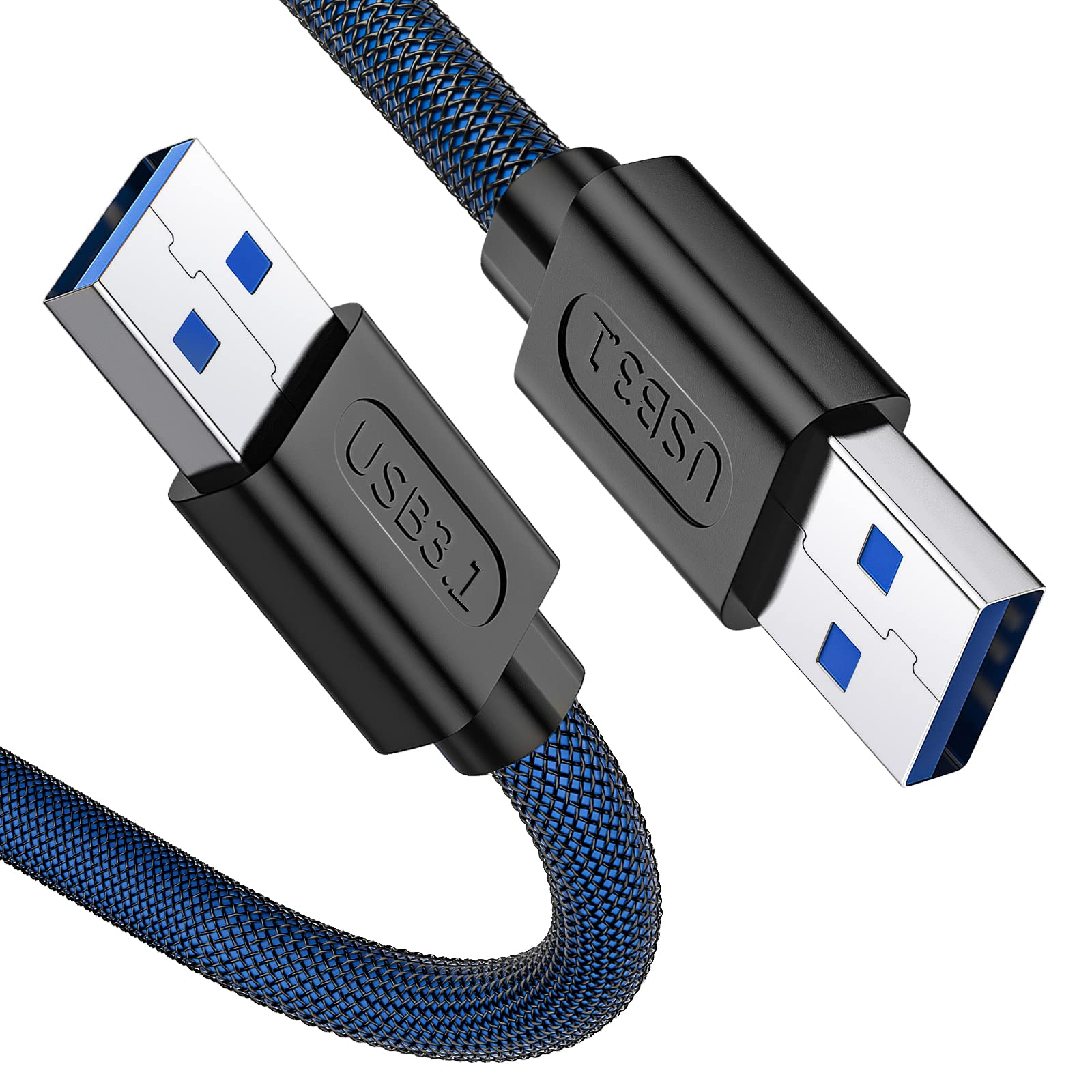 Cable USB 3.0 Macho Macho, Cable USB 3.0 A a A Macho Cable USB de Doble Extremo para Refrigeradores de Portátiles (0.5M) - Azul