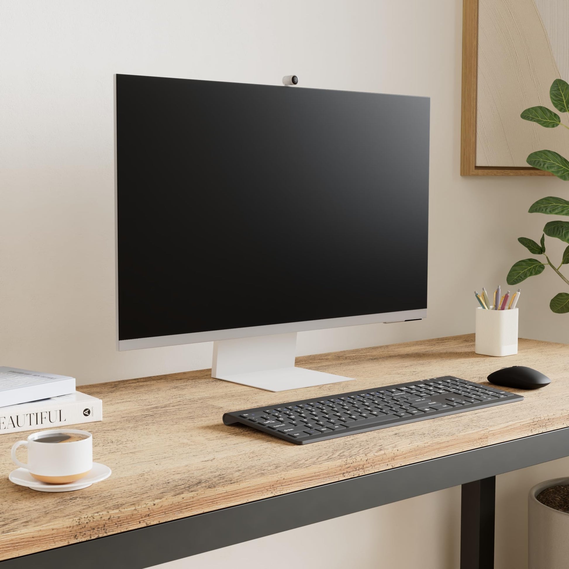 Monitor Samsung UHD HDR 32 Pulgadas con Cámara Slimfit, Acceso Inalámbrico a PC, Alexa Integrada y TV Streaming