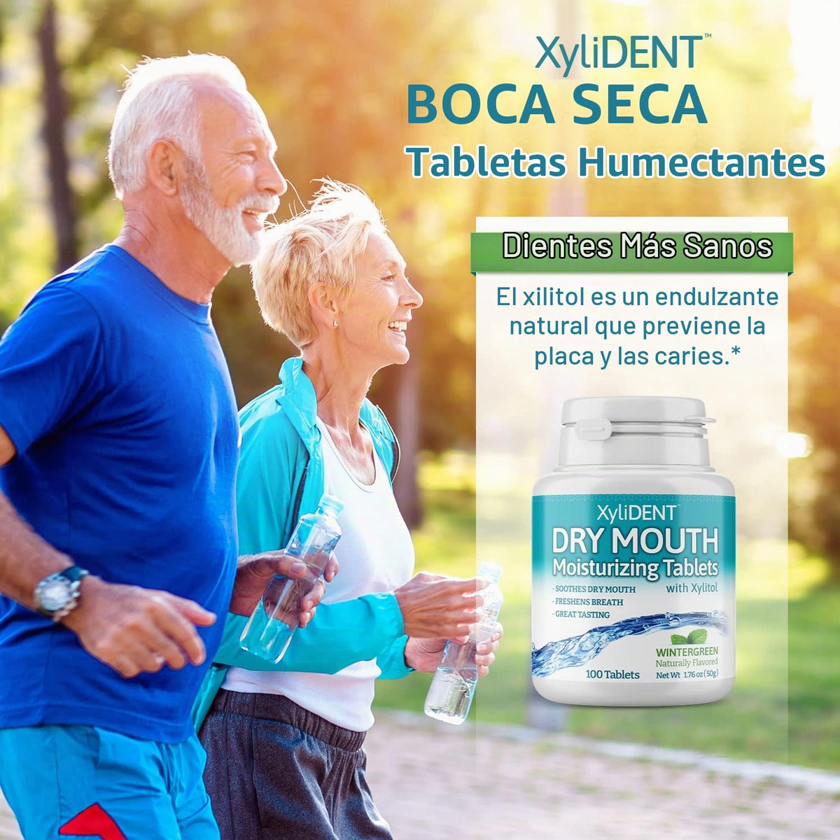Tabletas de Xilitol XyliDENT para Aliviar la Boca Seca, 100 Unidades