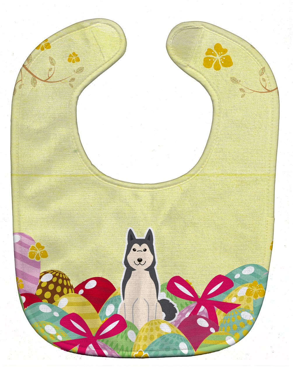 Caroline's Treasures BB6025BIB Huevos de Pascua Siberian Occidental Laika Spitz Babero, 10 x 13 pulgadas, multicolor