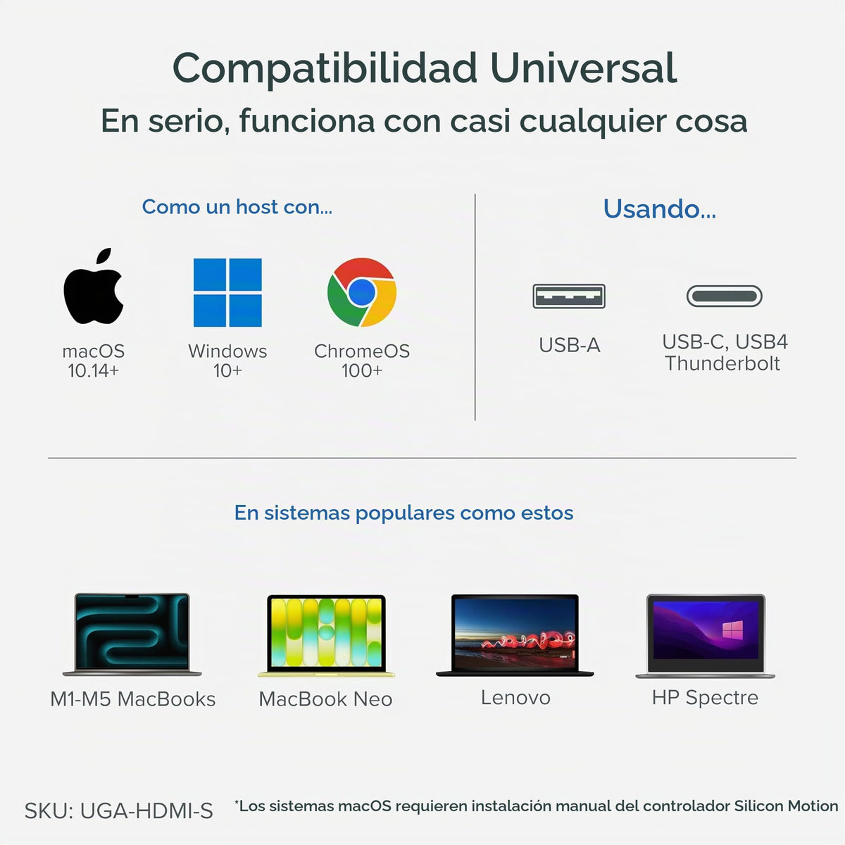 Adaptador USB C a HDMI Enchufable