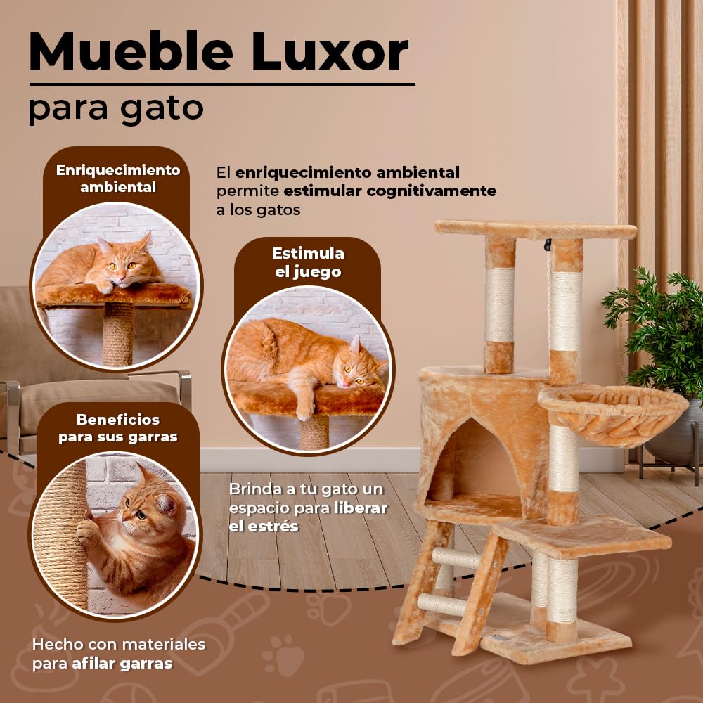 Mueble con Escalera y Hamaca Fancypets para Gato 96 cm