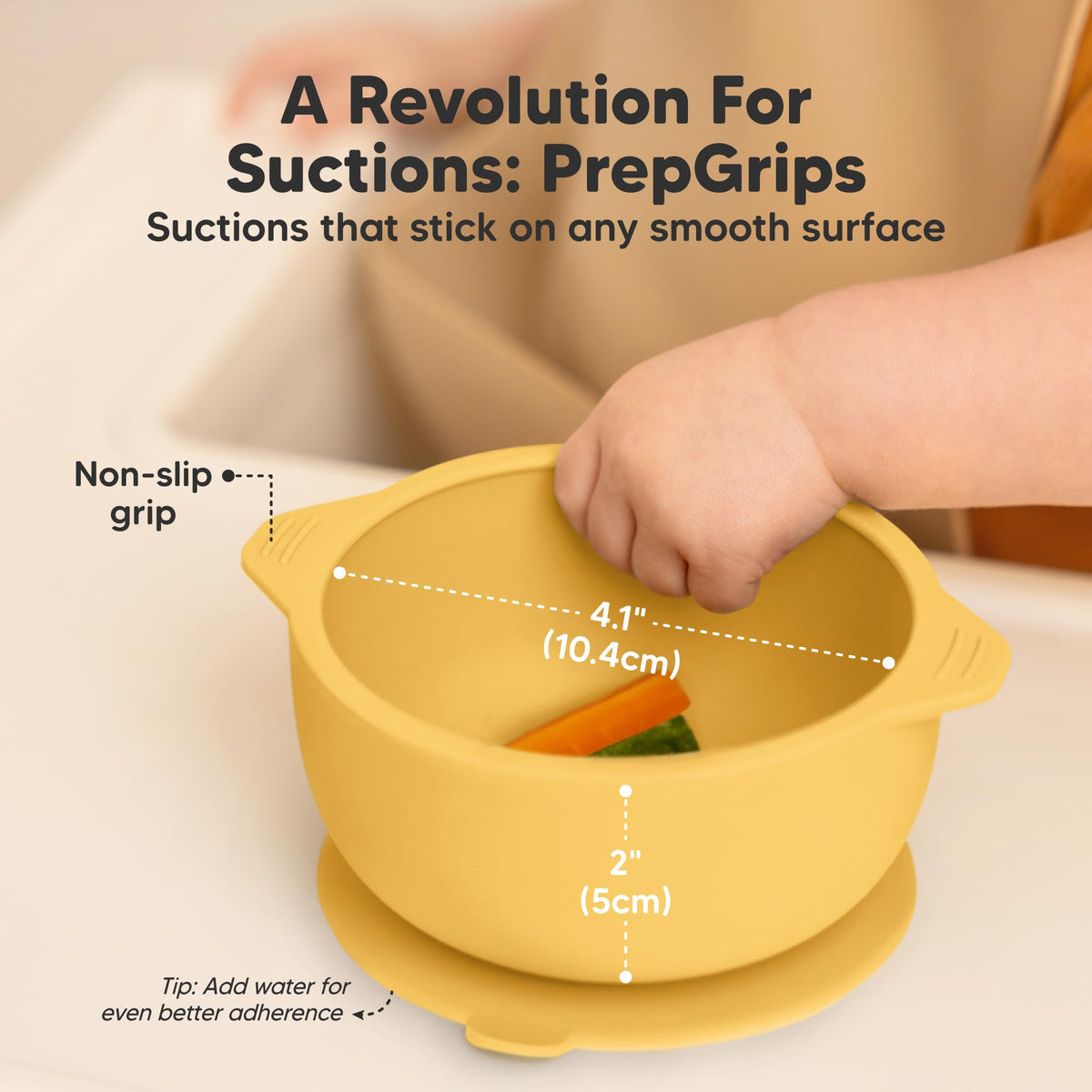 KeaBabies Pack de 2 cuencos para bebé con ventosa y tapa – Cuenco de silicona para niños y niñas, sin BPA