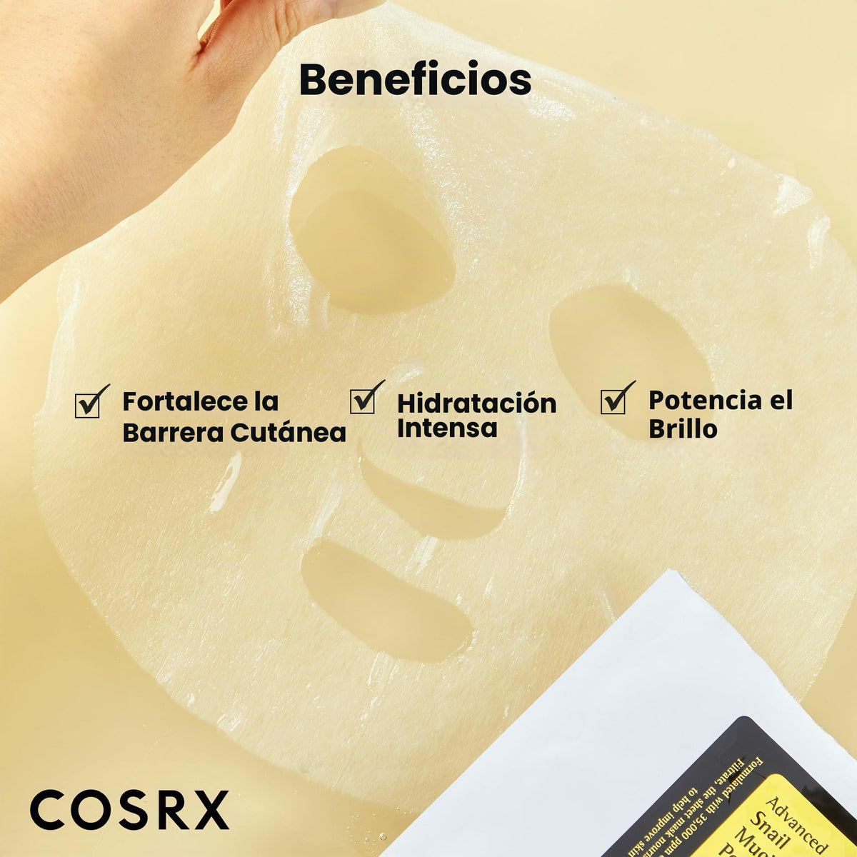 COSRX Máscara avanzada de caracol Mucin con hoja de alimentación de 10 hojas, 35.000 ppm de filtro de secreción de caracol | Cuidado de la piel coreana, hidratante, hidratante