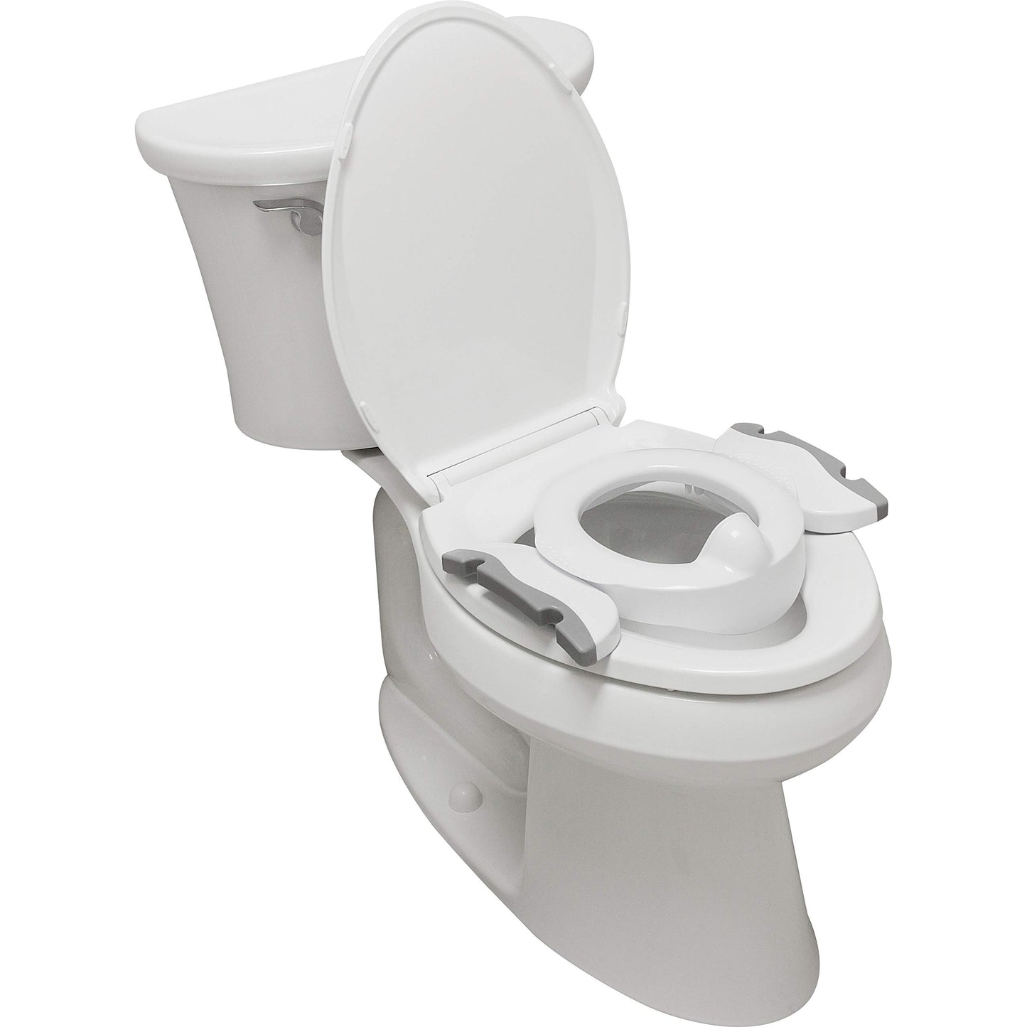 Kalencom Potette Plus Premium: Potty de Viaje Portátil con Liner Reutilizable y 10 Liners Desechables. 2-en-1: Potty y Anillo de Entrenamiento. Blanco