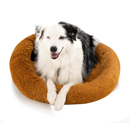 Cama para Perro Hills Beige Tipo Dona Anti Estrés en Talla Grande