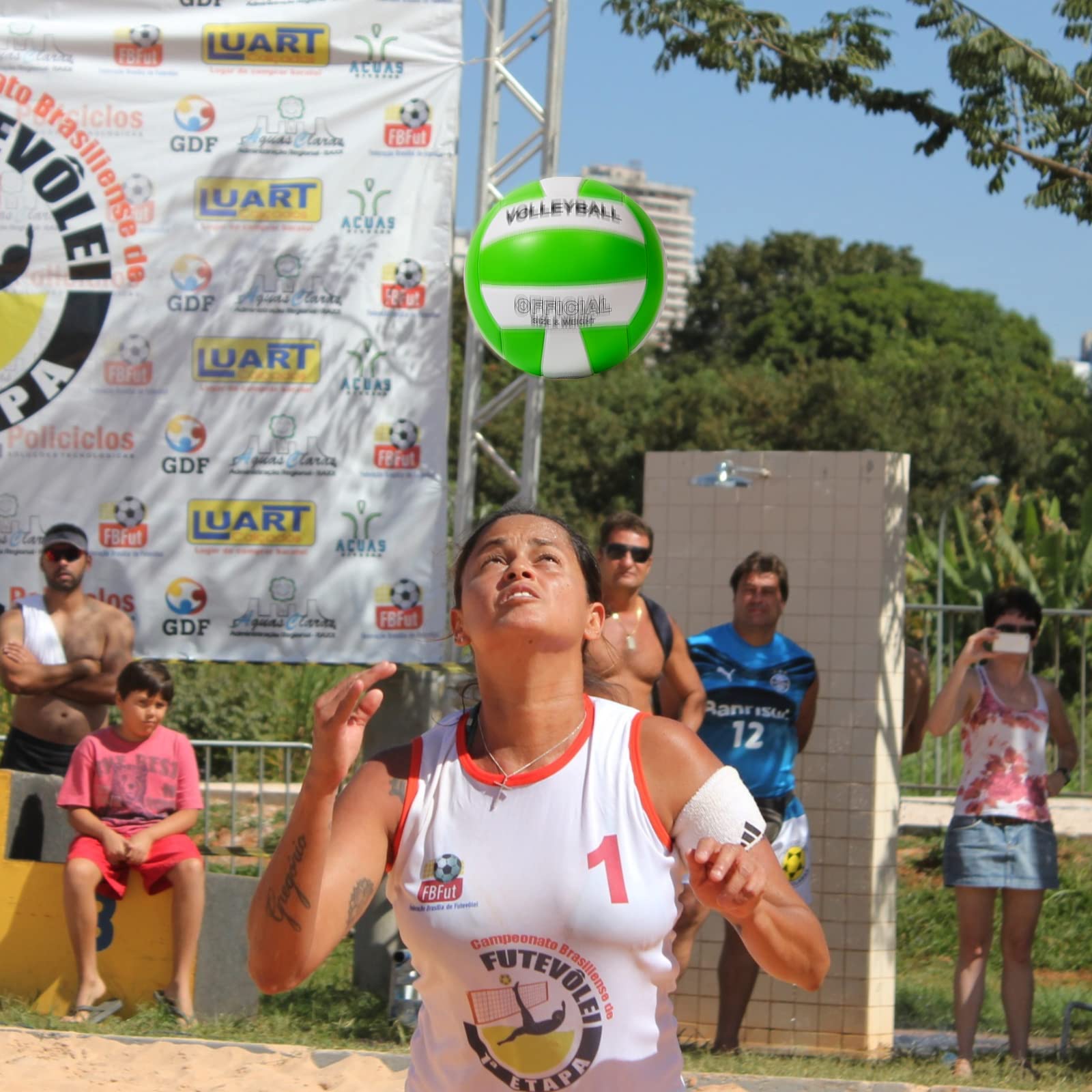 Voleibol EVZOM Beige Oficial Tamaño 5 de Alta Calidad para Playa y Piscina