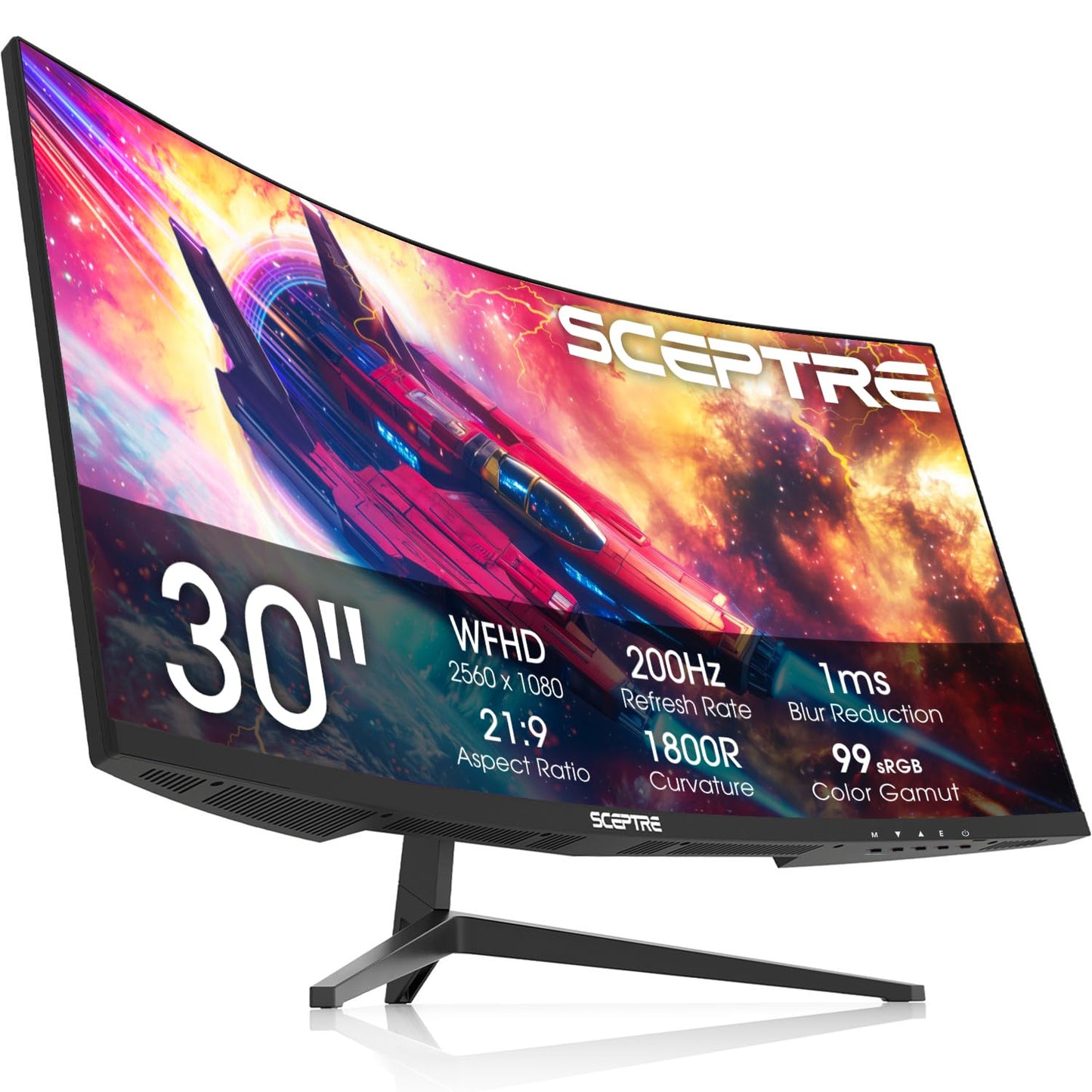 Sceptre - Monitor de Juego Curvado de 30 Pulgadas, 200 + Hz, Altavoces incorporados, 2560 x 1080p, HDMI, 2 DP x2 2025