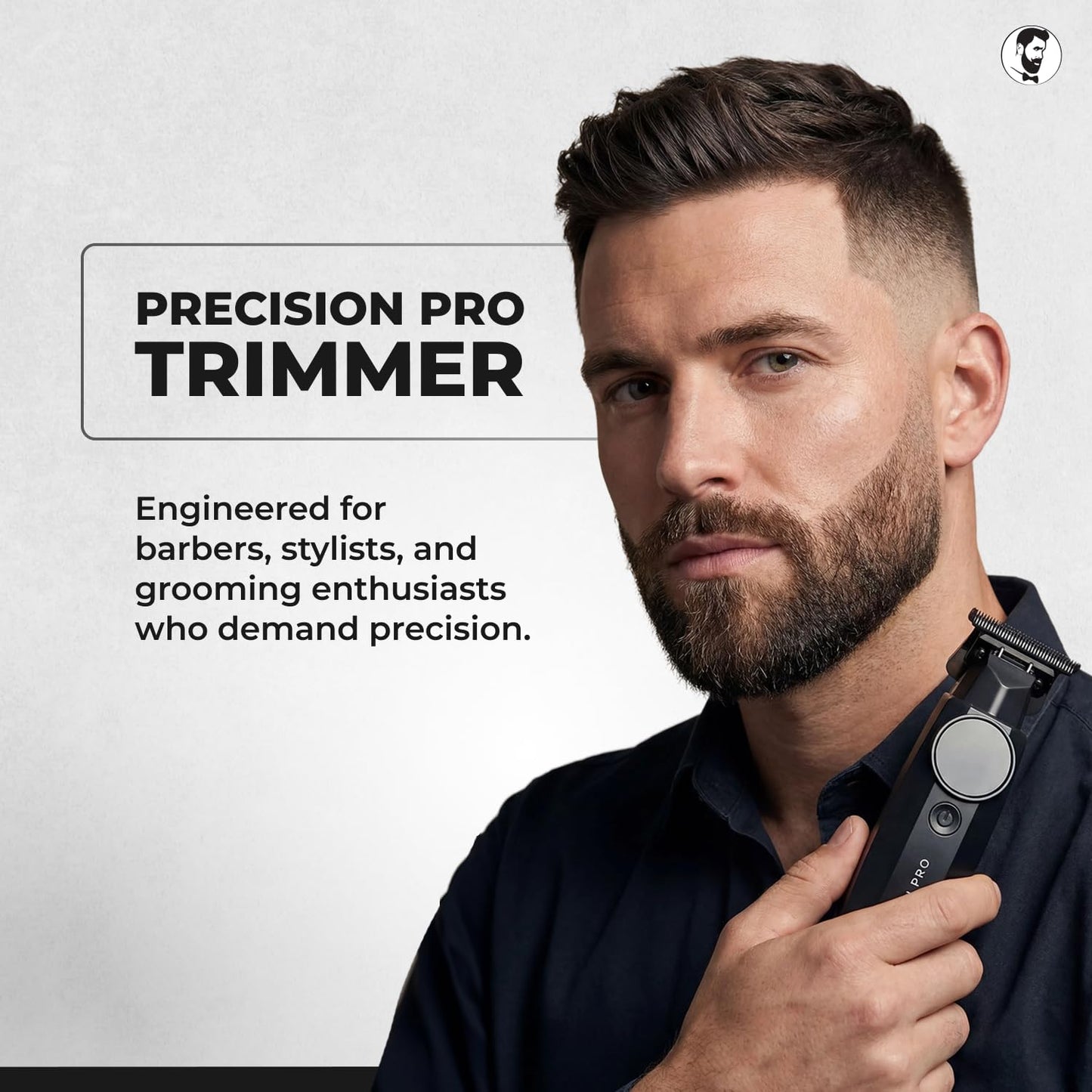 Gentlemen Republic Precision Pro - Recortadora de barba profesional para hombres con hoja de cero huecos, motor de alto par, carga rápida USB-C, 2 horas de cabello inalámbrico y recortadora de línea