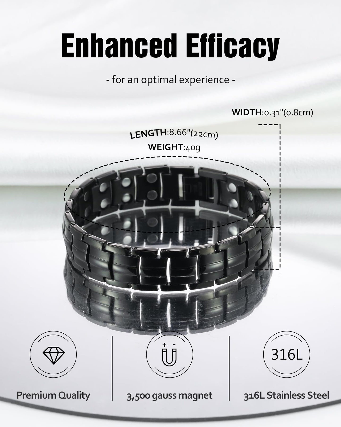 Jecanori Pulseras de acero de titanio para hombre - Pulsera ultra para hombre con herramienta de extracción y caja de regalo de joyería