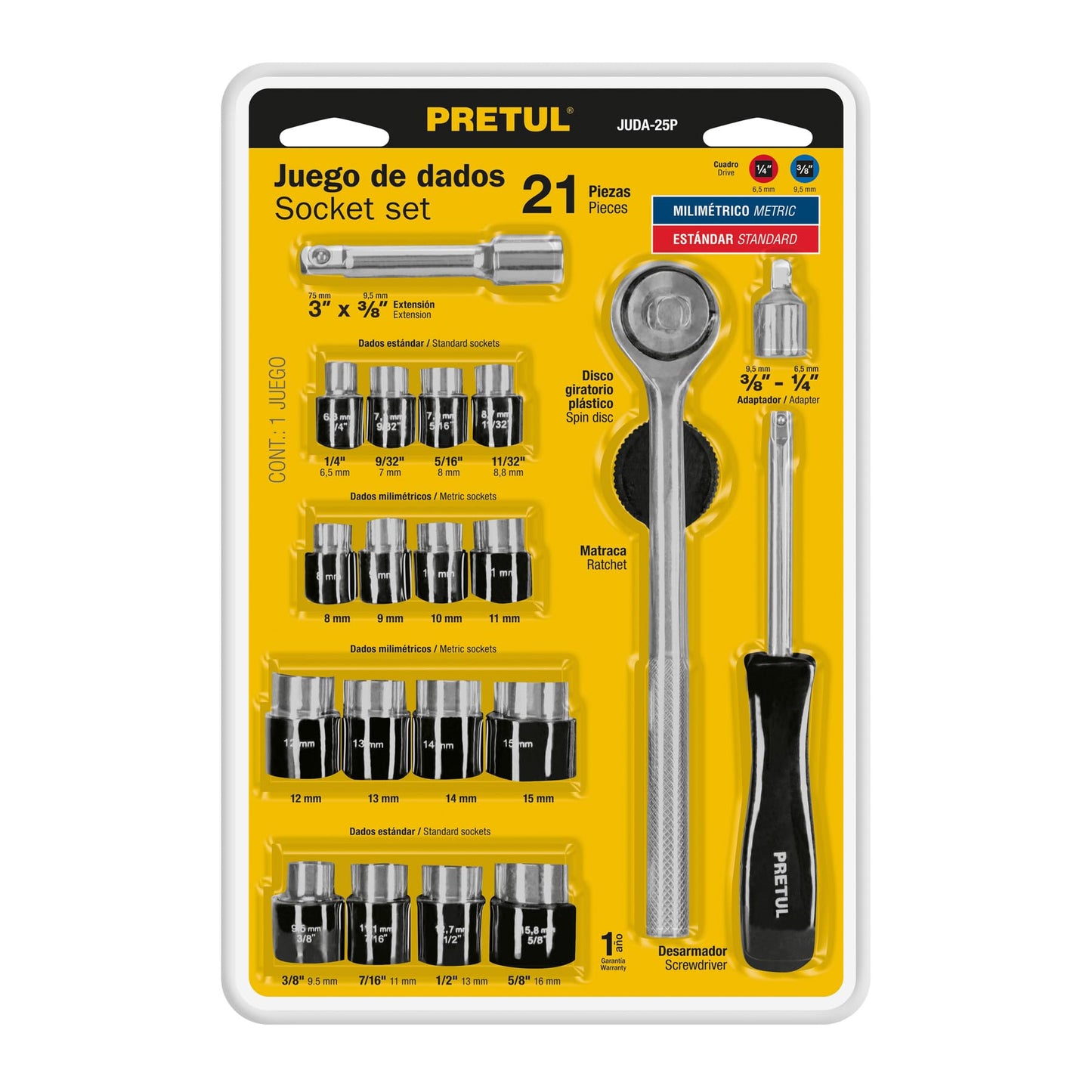 Juego de Autoclé Pretul JUDA-25P 25 Piezas