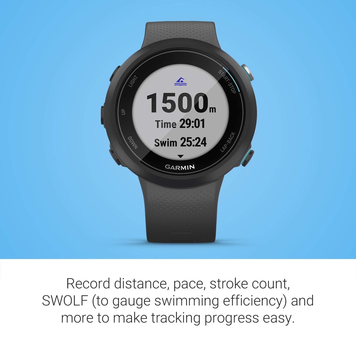 Garmin 010-02247-00 Swim Monitor Swim 2, Color Negro, Pack of/Paquete de 1
