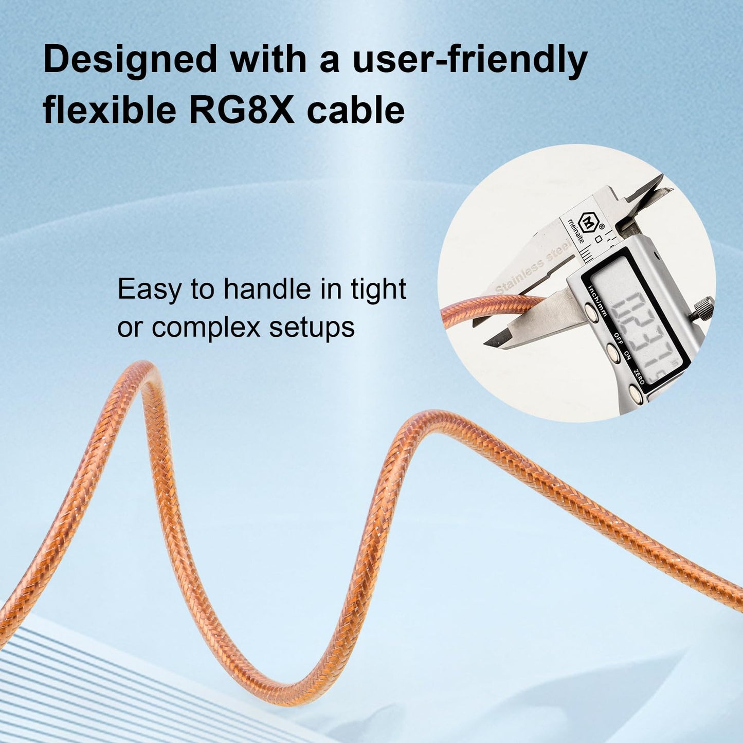 XRDS -RF 4.57M RG8X Cable coaxial con conectores macho PL259 UHF, núcleo de cobre sólido, blindaje trenzado, cable CB para radio ham, radio HF y dispositivos de comunicación