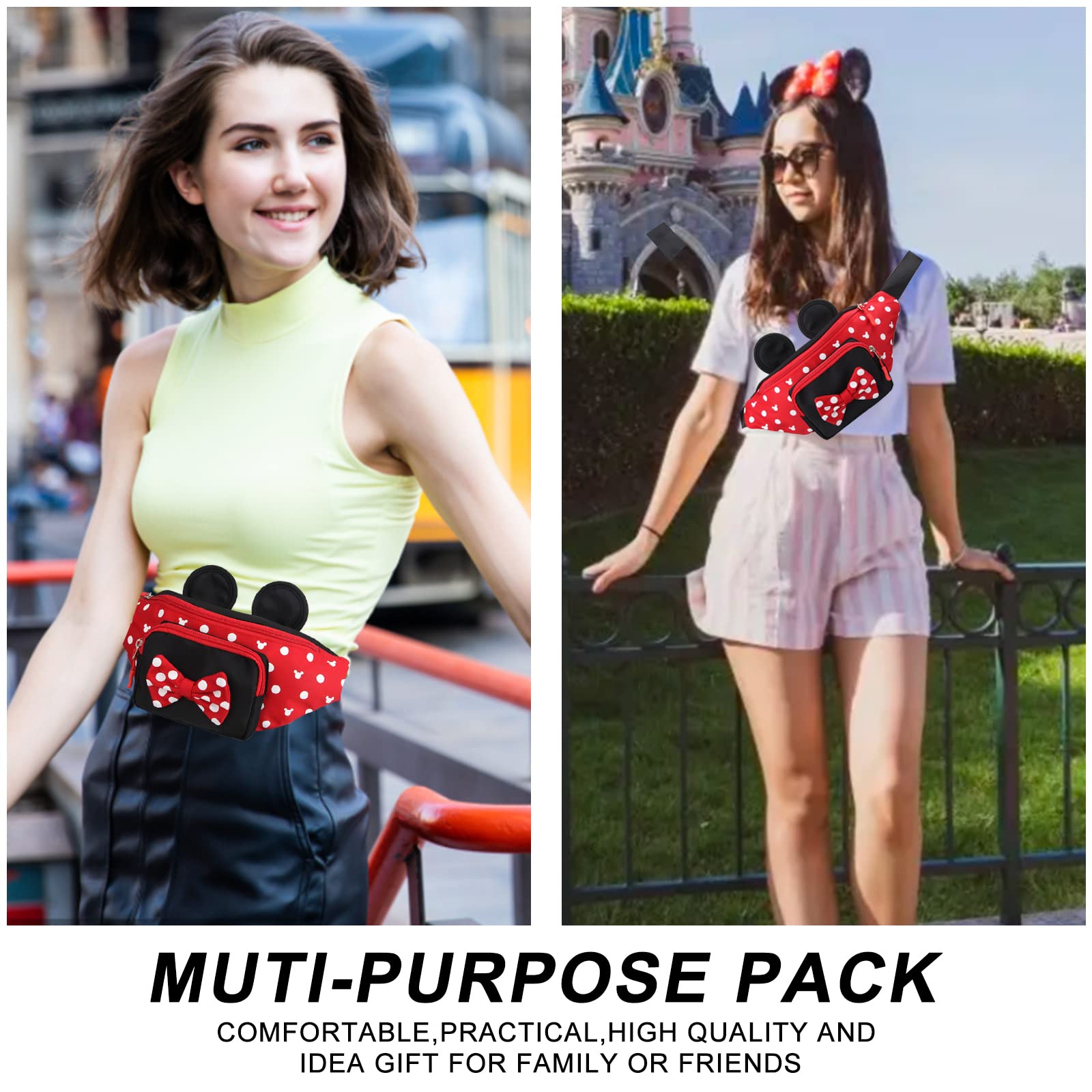 Linda riñonera para viajes, riñonera para mujer, mochila de cintura para adolescentes, niñas, mini cinturón de mouse, riñonera de dibujos animados, bolsas de cintura al aire última intervensión con