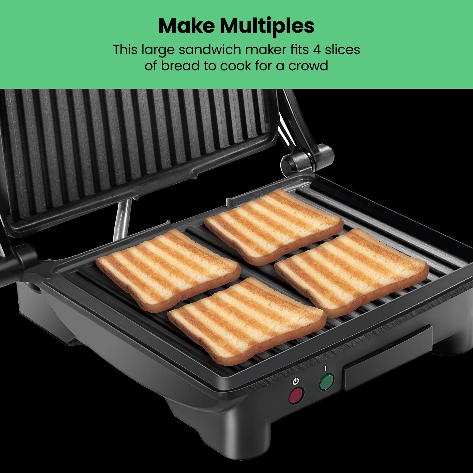 Chefman Parrilla Panini Prensa y Gourmet Sándwich de Hacer, 4 Rebanadas