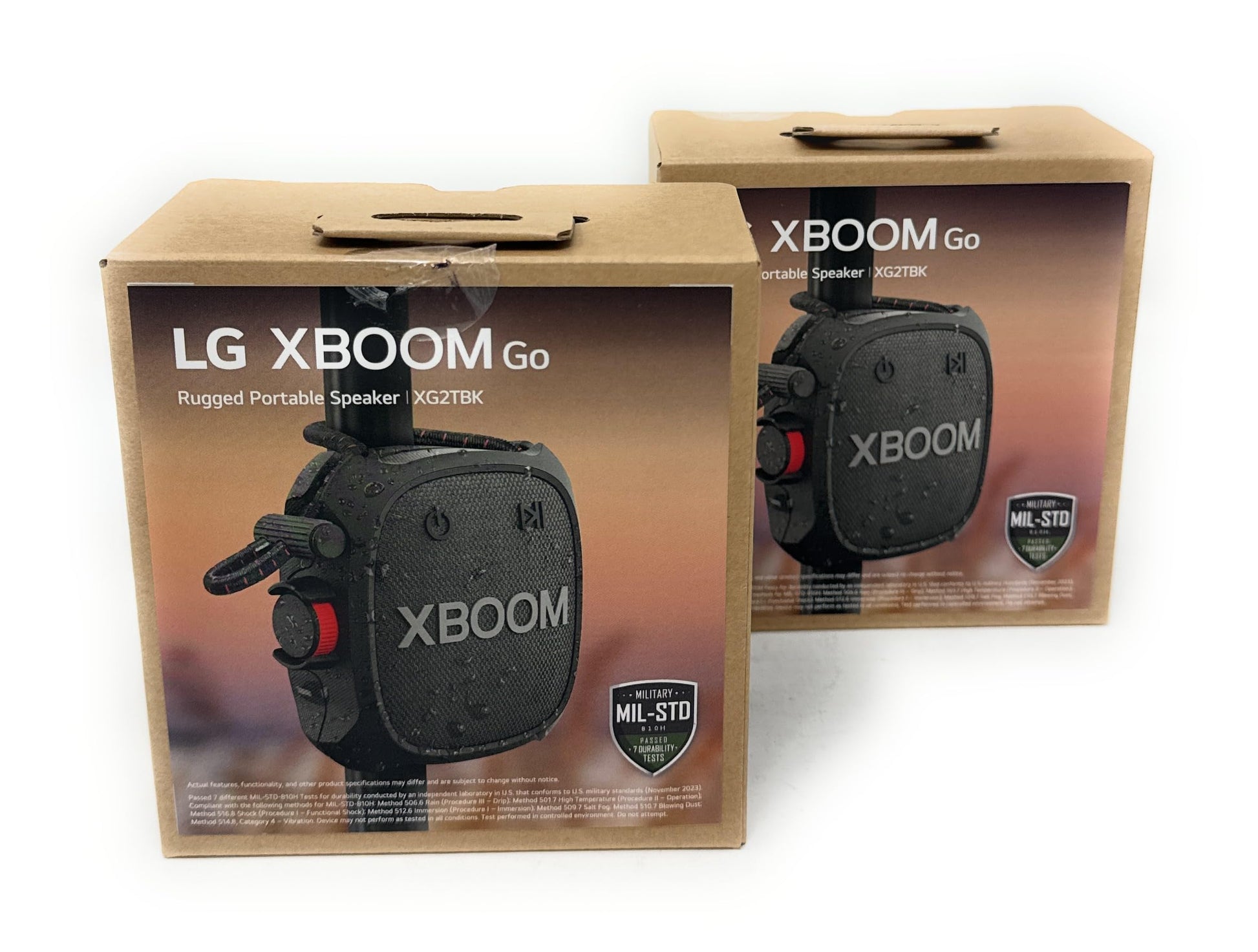 LG XBOOM Go - Altavoz portátil inalámbrico con sonido potente XG2TBK - Paquete de 2