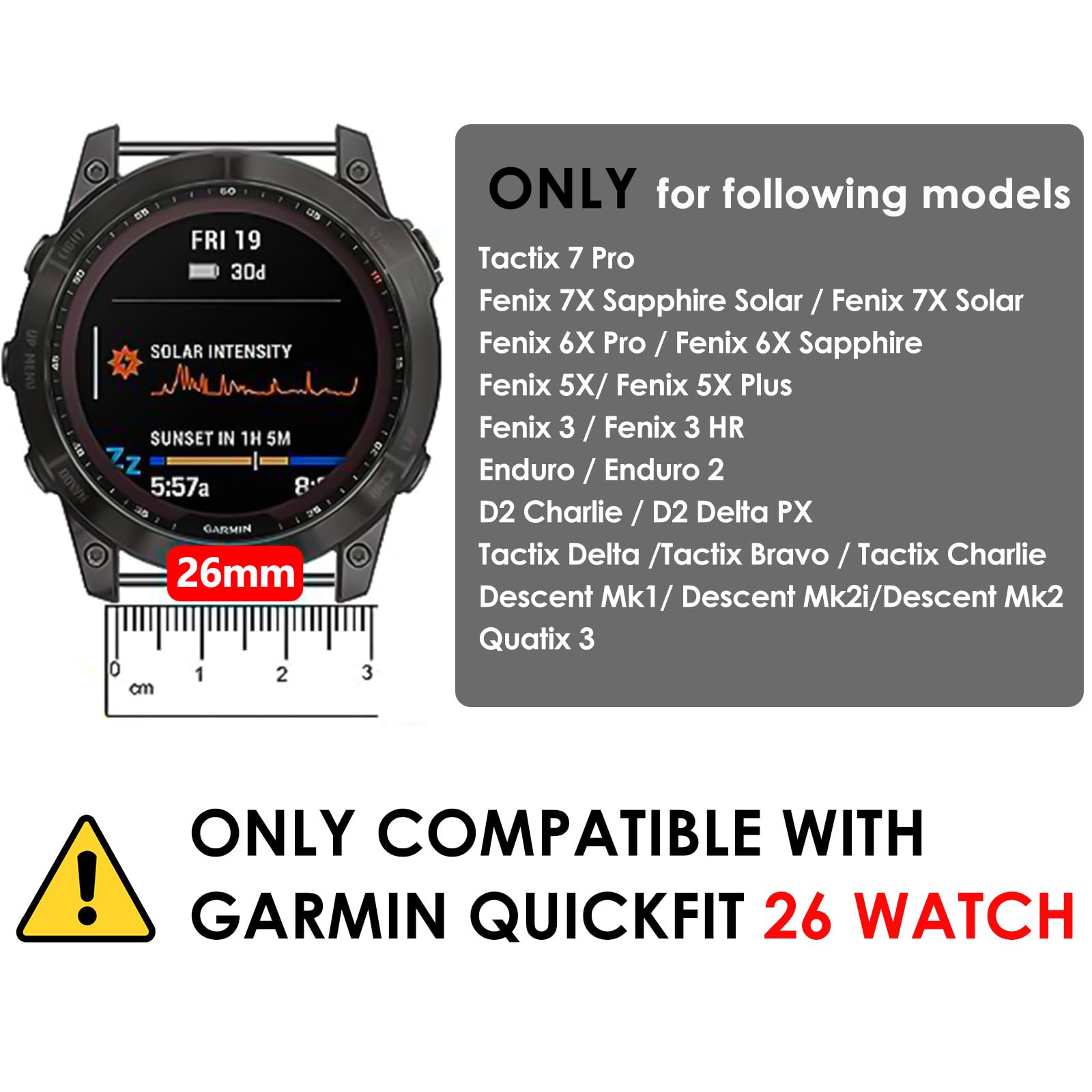 CAGOS - Correas de paracaídas compatibles con Garmin Fenix 5X/6X/7X, Tactix Delta, Quickfit 26, correas deportivas de nailon resistentes para hombres, Azul, 26 mm, Pulsera