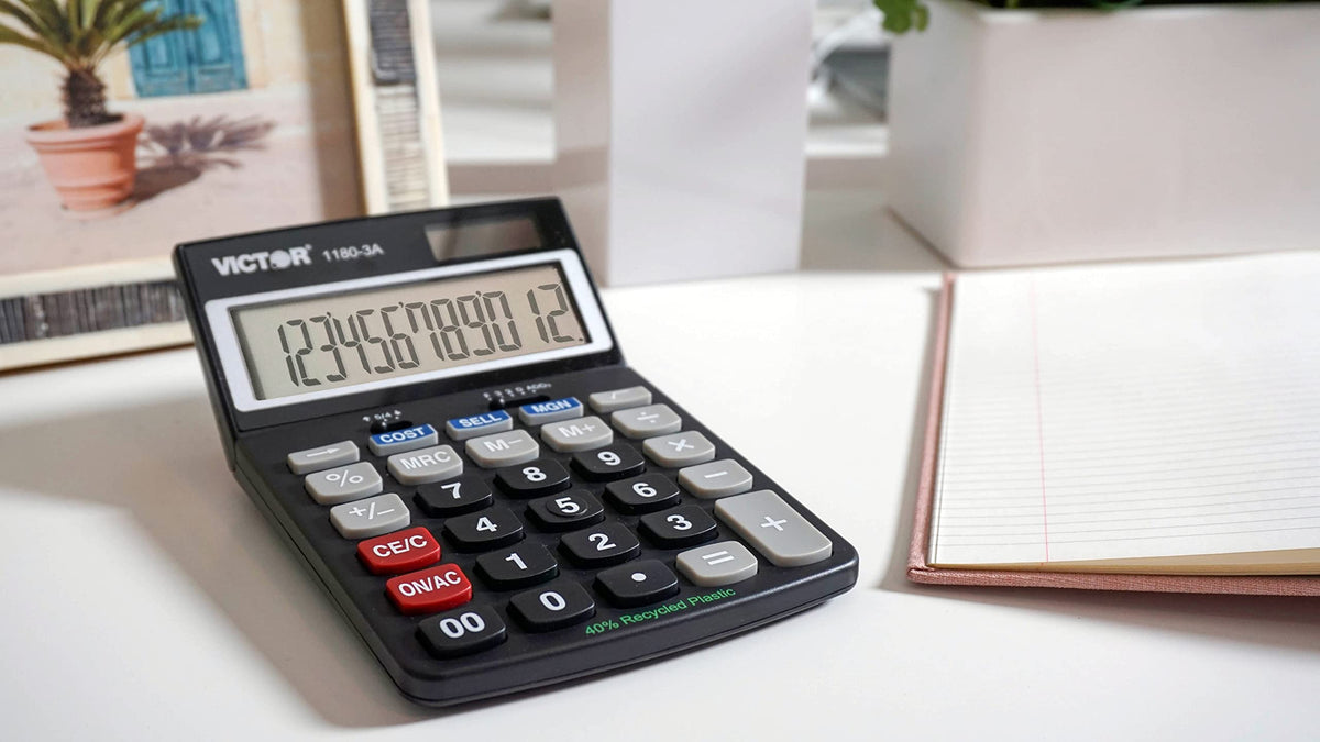 Calculadora Victor LCD 12 Dígitos Antimicrobiana