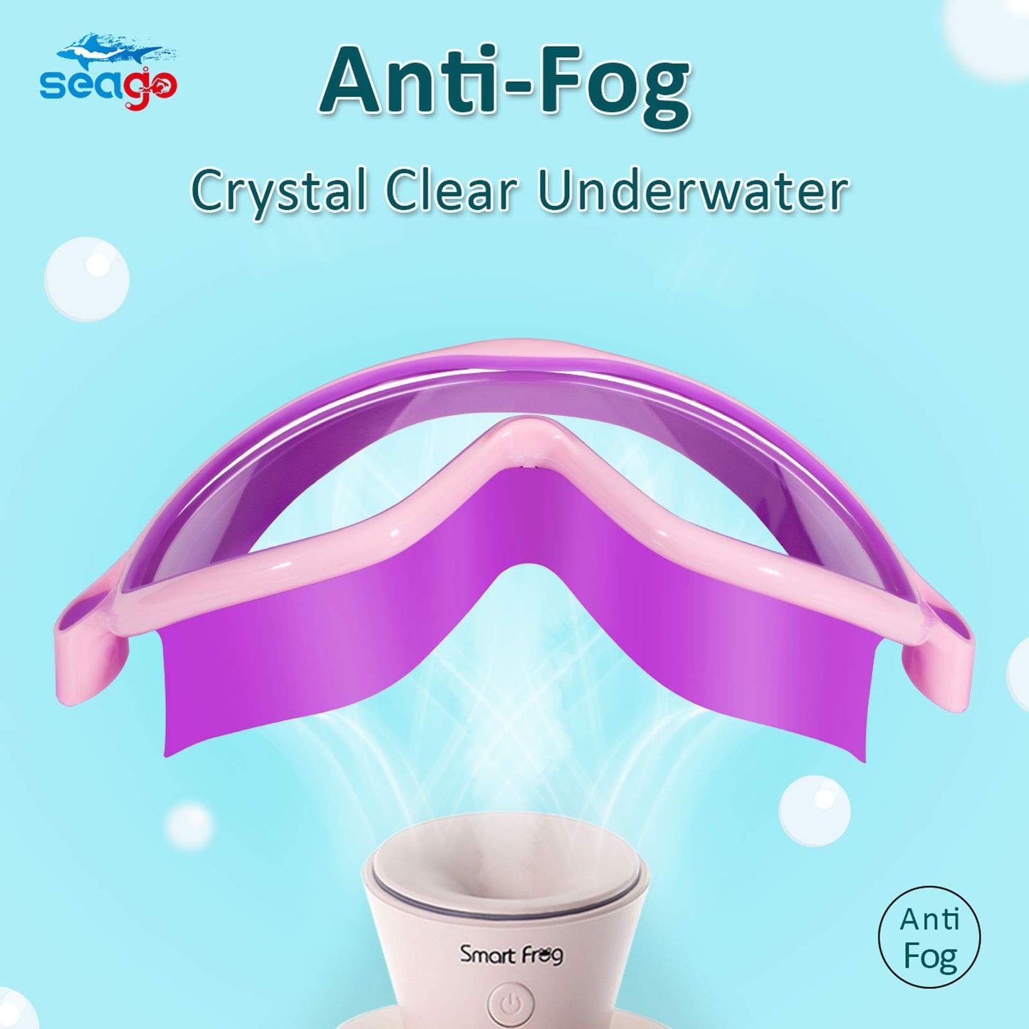 Anteojos de Natación Seago Azul con Antivaho y Antirayos UV para Niños (2 Unidades)