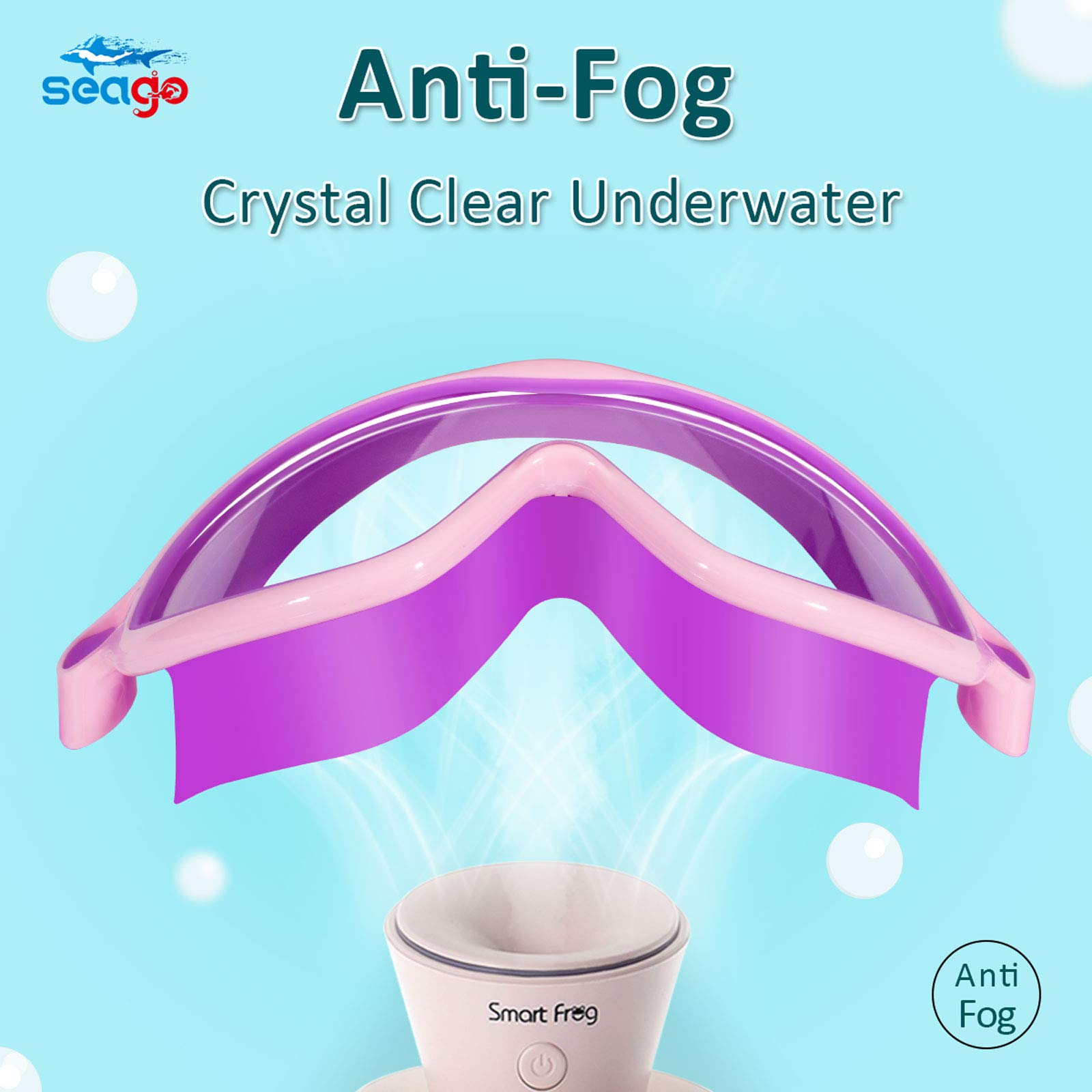 Anteojos de Natación Seago Azul con Antivaho y Antirayos UV para Niños (2 Unidades)