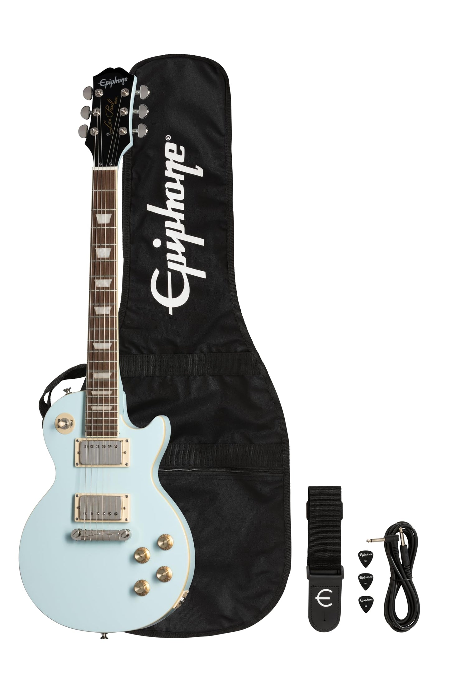 Epiphone Power Player Les Paul - Guitarra eléctrica de tamaño juvenil 3/4, con bolsa, color azul hielo