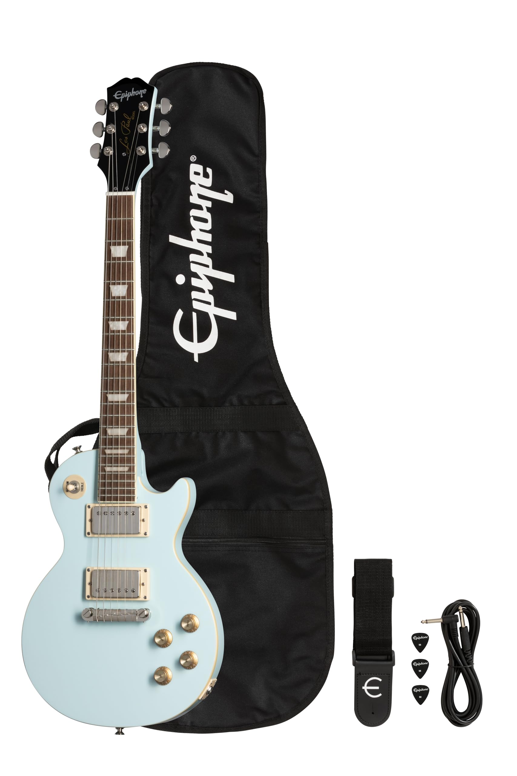 Epiphone Power Player Les Paul - Guitarra eléctrica de tamaño juvenil 3/4, con bolsa, color azul hielo