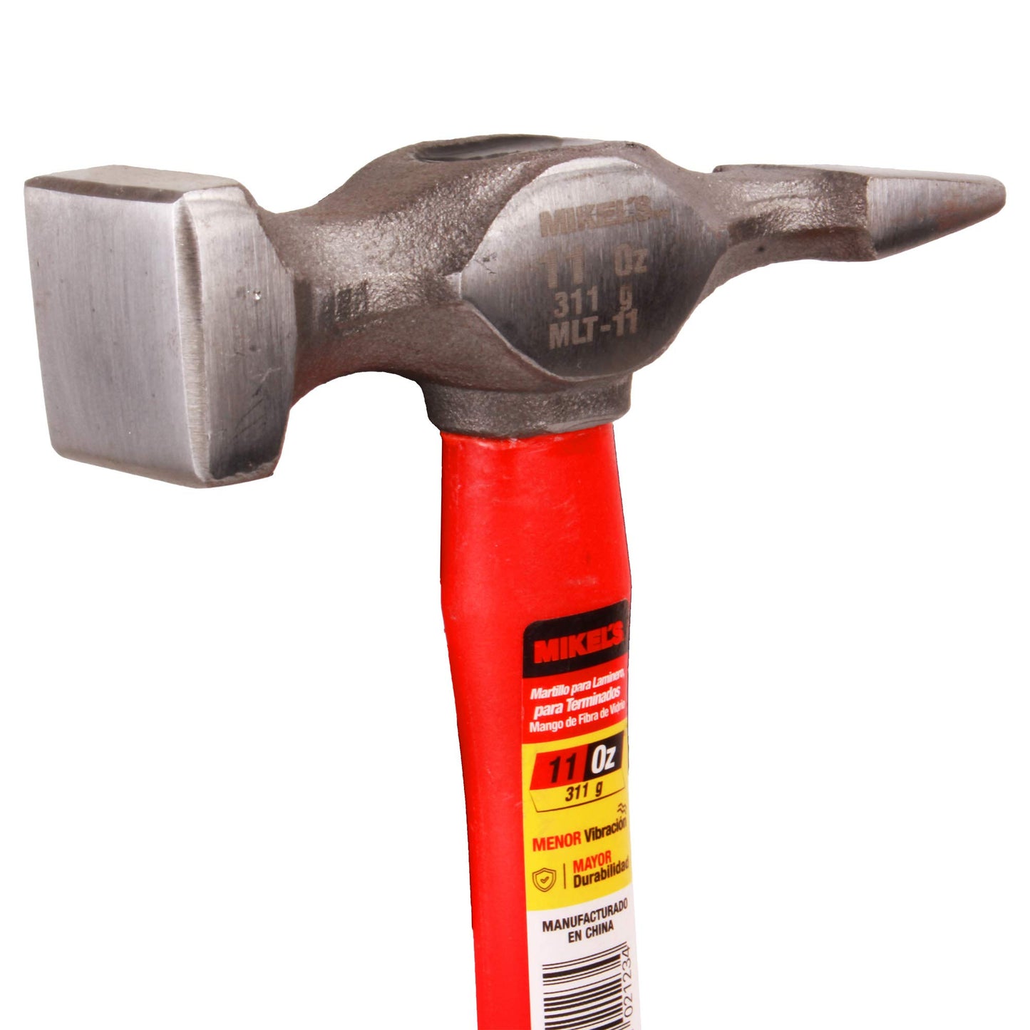 Martillo Mikel's MLT-11 Rojo para Terminados con Mango de Fibra de Vidrio