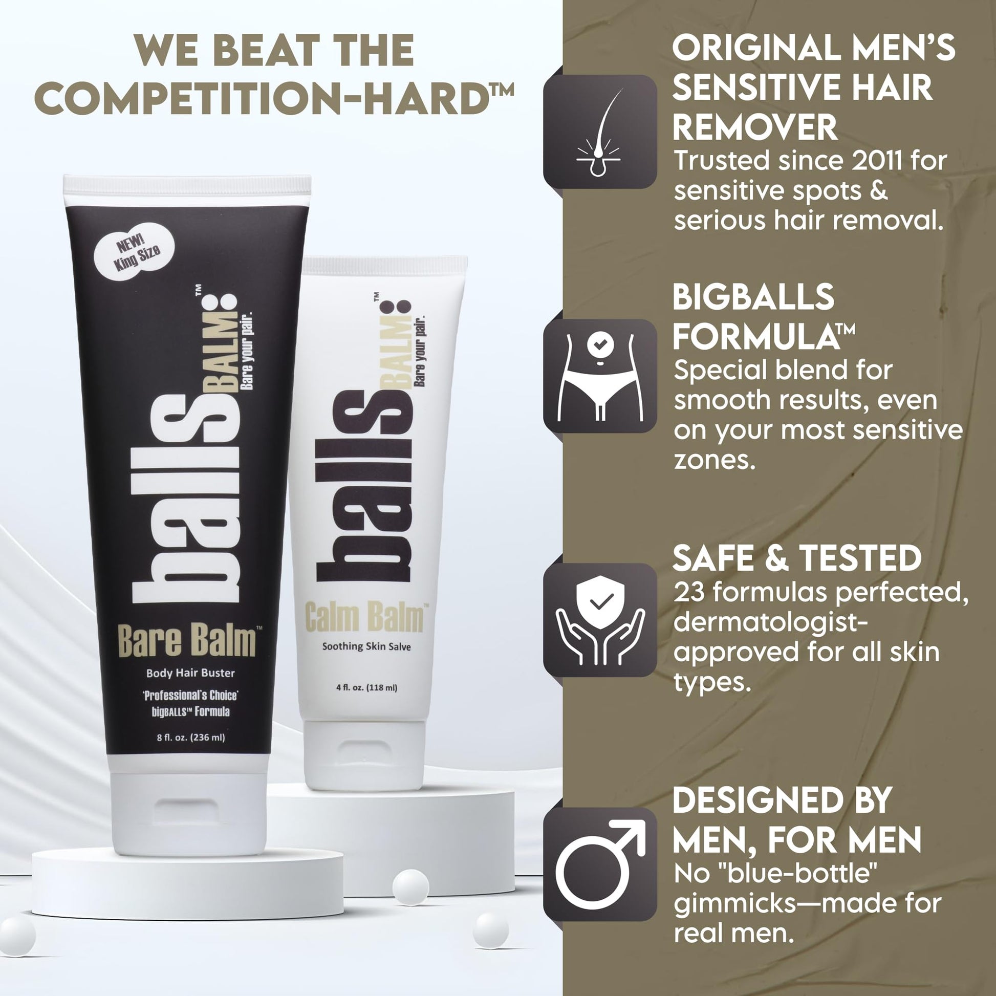 Sistema de Control del Vello Corporal The Bare Pair King Kombo con Guante Exfoliante