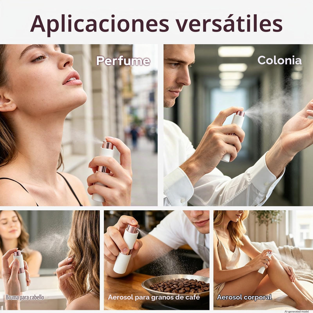 Lisapack - Botellas de spray de viaje para perfume – Mini Decantador atomizador recargable de colonia de 8 ml para hombres, dispensador de decantación de perfume esencial de viaje de tamaño pequeño
