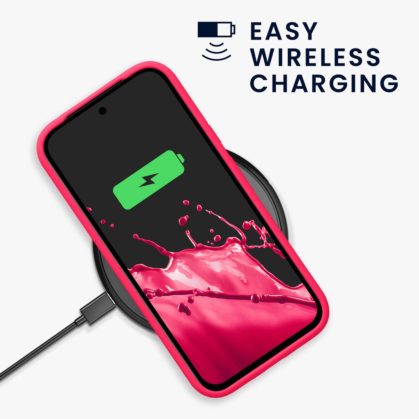 kwmobile Carcasa Compatible con Google Pixel 8a Funda - Case TPU y Silicona antigolpes - Apto Carga inalámbrica - Rosa neón