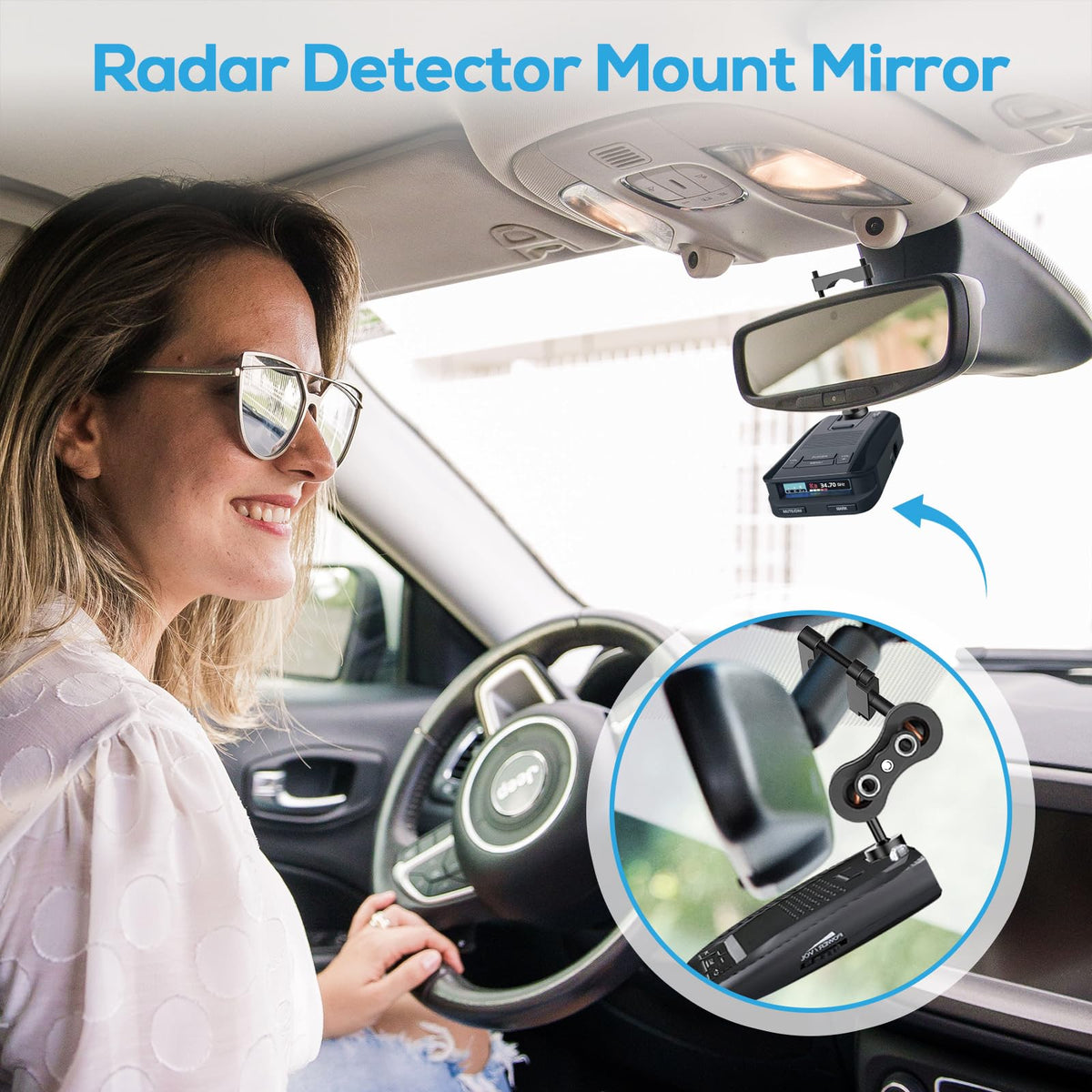 Soporte de Radar de Coche de Aluminio para Barra de Espejo Retrovisor