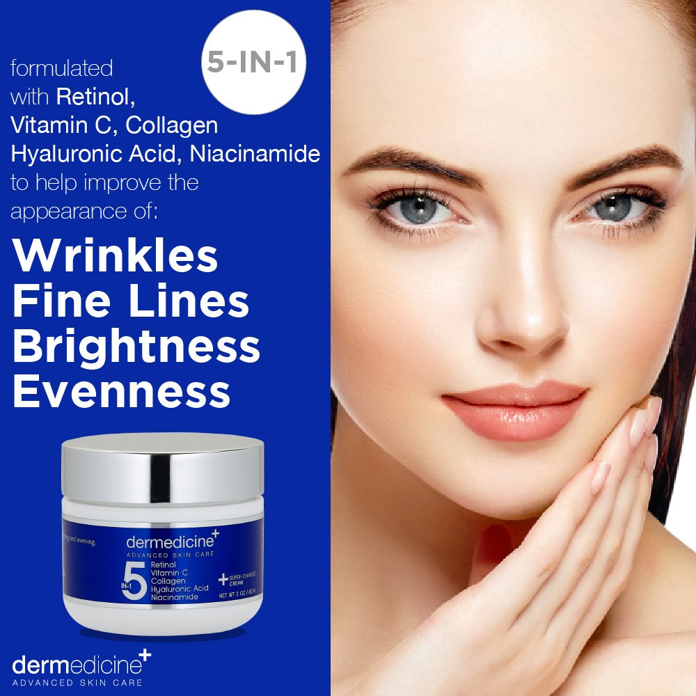 Potent Anti-Aging Facial Cream with Retinol and Vitamin C | Increase Collagen Production, Hydrate Skin | 2 oz | Reduce Wrinkles and Fine Lines