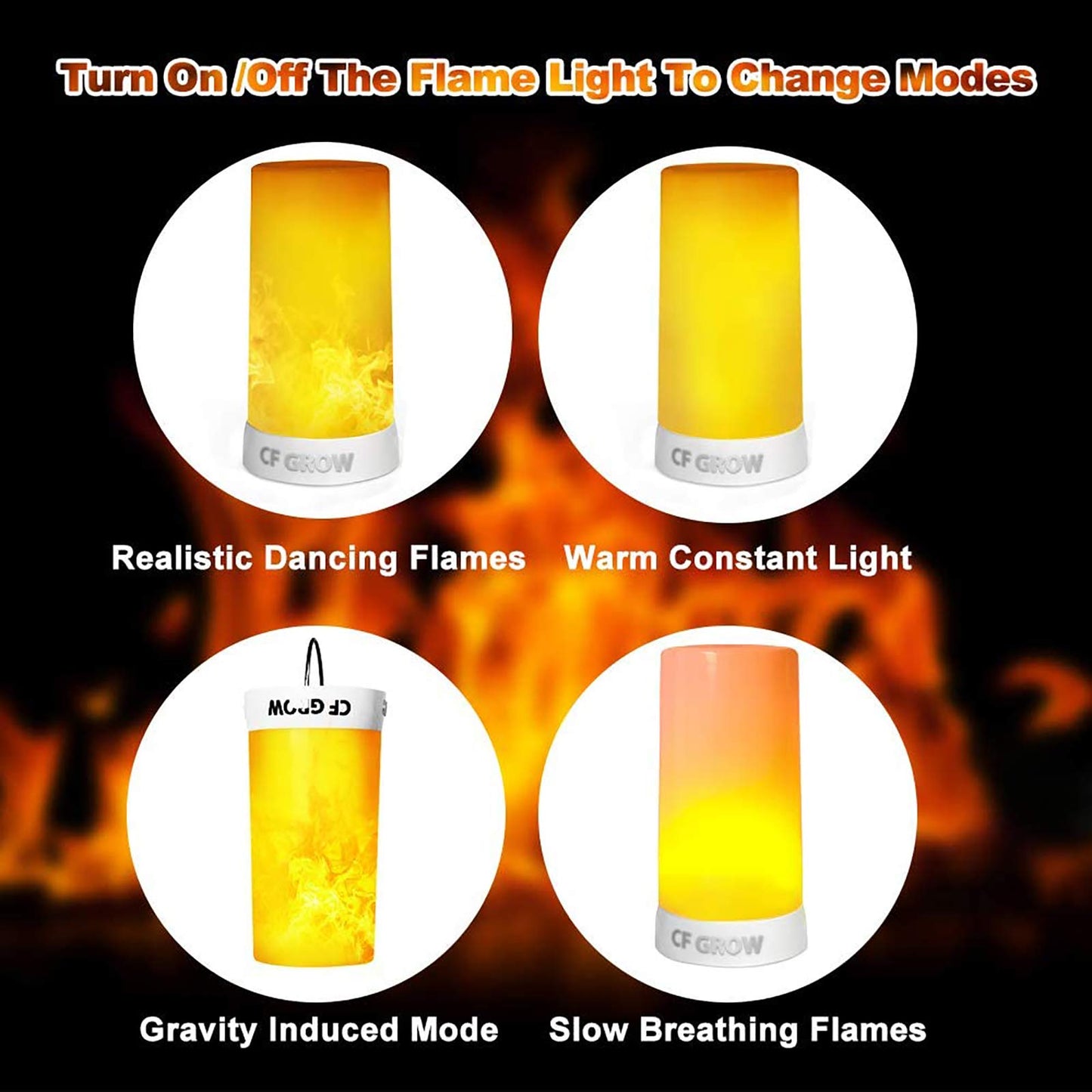 Luz LED con efecto de llama, recargable por USB, lámpara de mesa de llama, impermeable, regulable, 4 modos con efecto de detección de gravedad, control remoto inalámbrico IR y temporizador, para