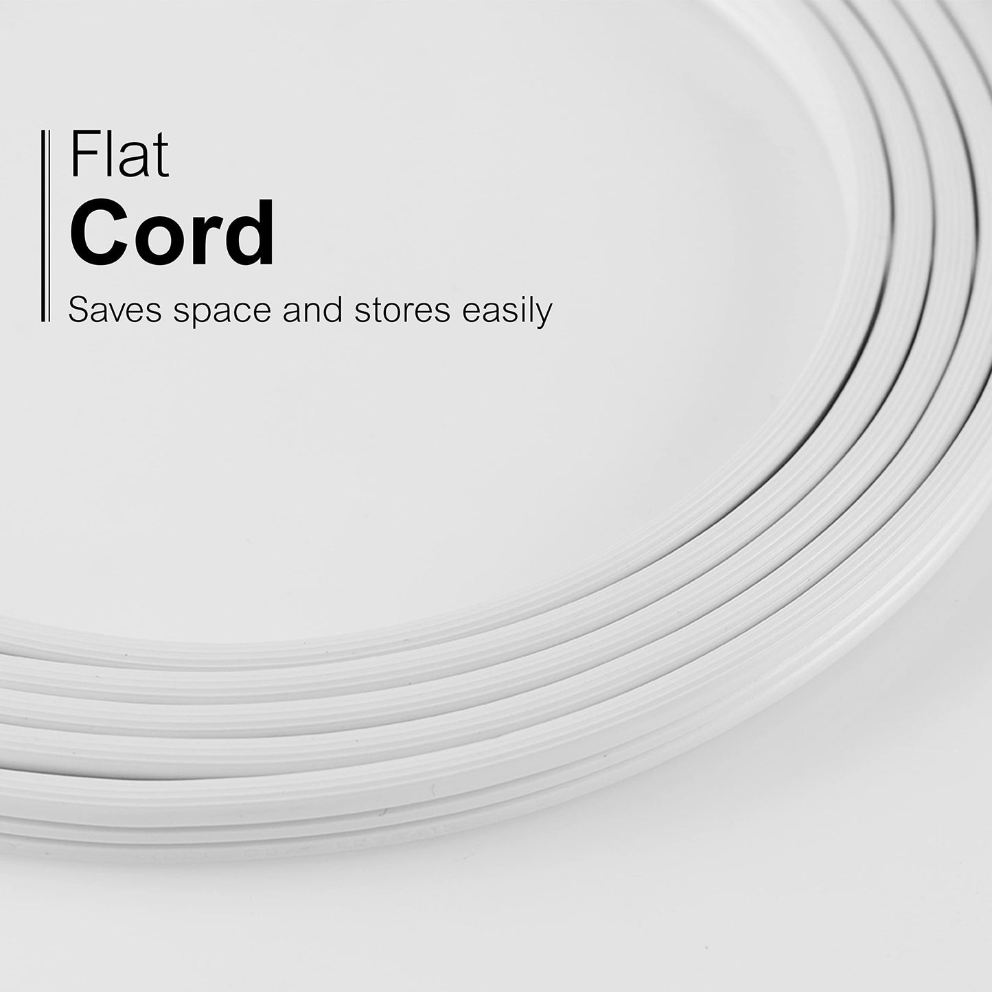 GE 69869 - Cable de extensión Plano de 3 tomacorrientes con múltiples tomacorrientes, Extensor de Salida de 3 Puntas, Enchufe Plano, Calibre 16 para Interiores, certificación UL, Blanco