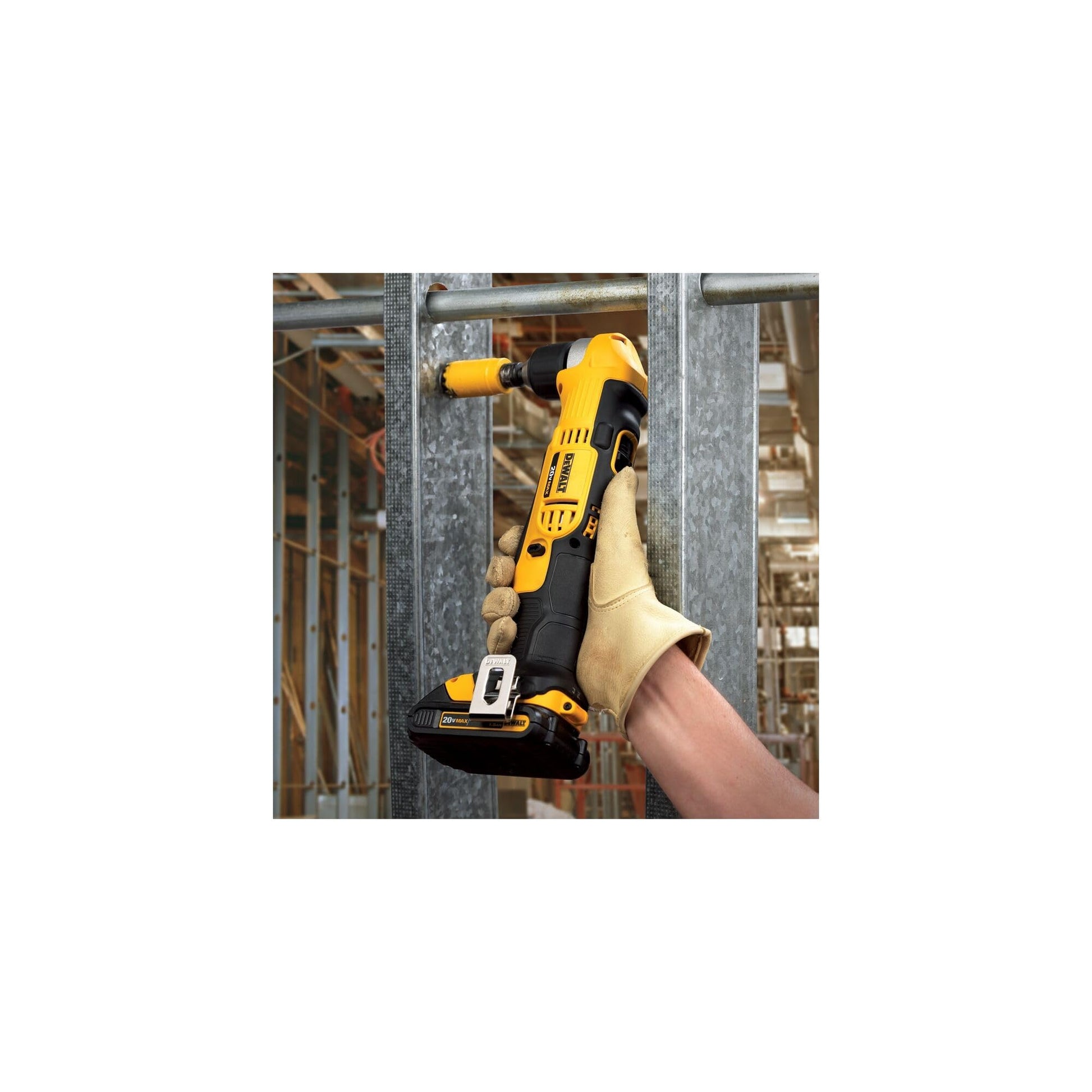 DEWALT Taladro atornillador en ángulo recto (sólo herramienta) 20V MAX* 3/8 pulgada DCD740B