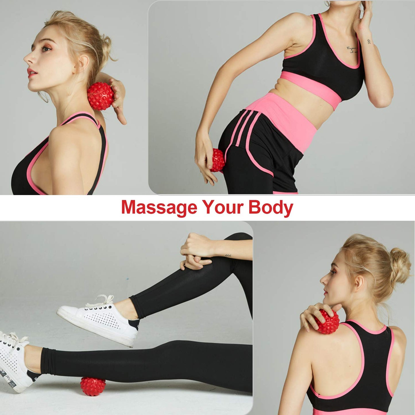 Bola de masaje de punto de gatillo para masaje de tejido profundo, pelota de masaje muscular de fitness para liberación miofascial y relajación deportiva (2.95 pulgadas)