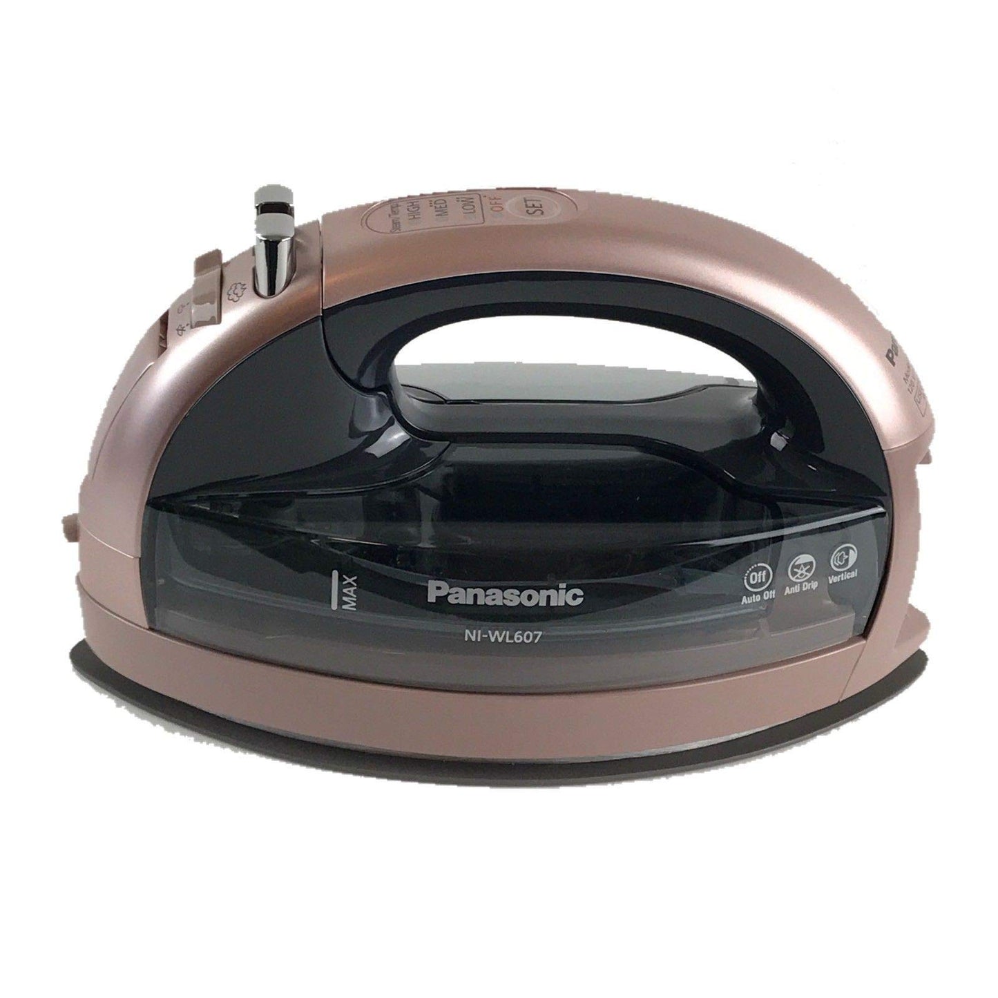 Plancha Inalámbrica Panasonic Rose Gold 360 Freestyle con Base de Carga de Cerámica para Ropa